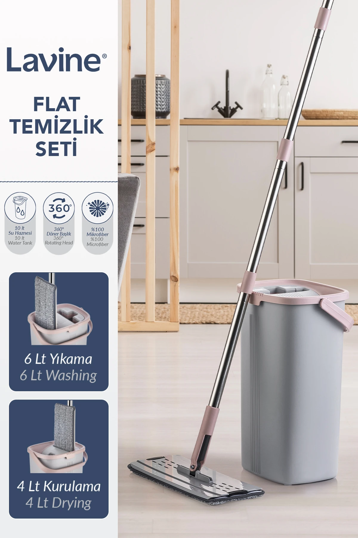 Flat Mop Temizlik Seti 