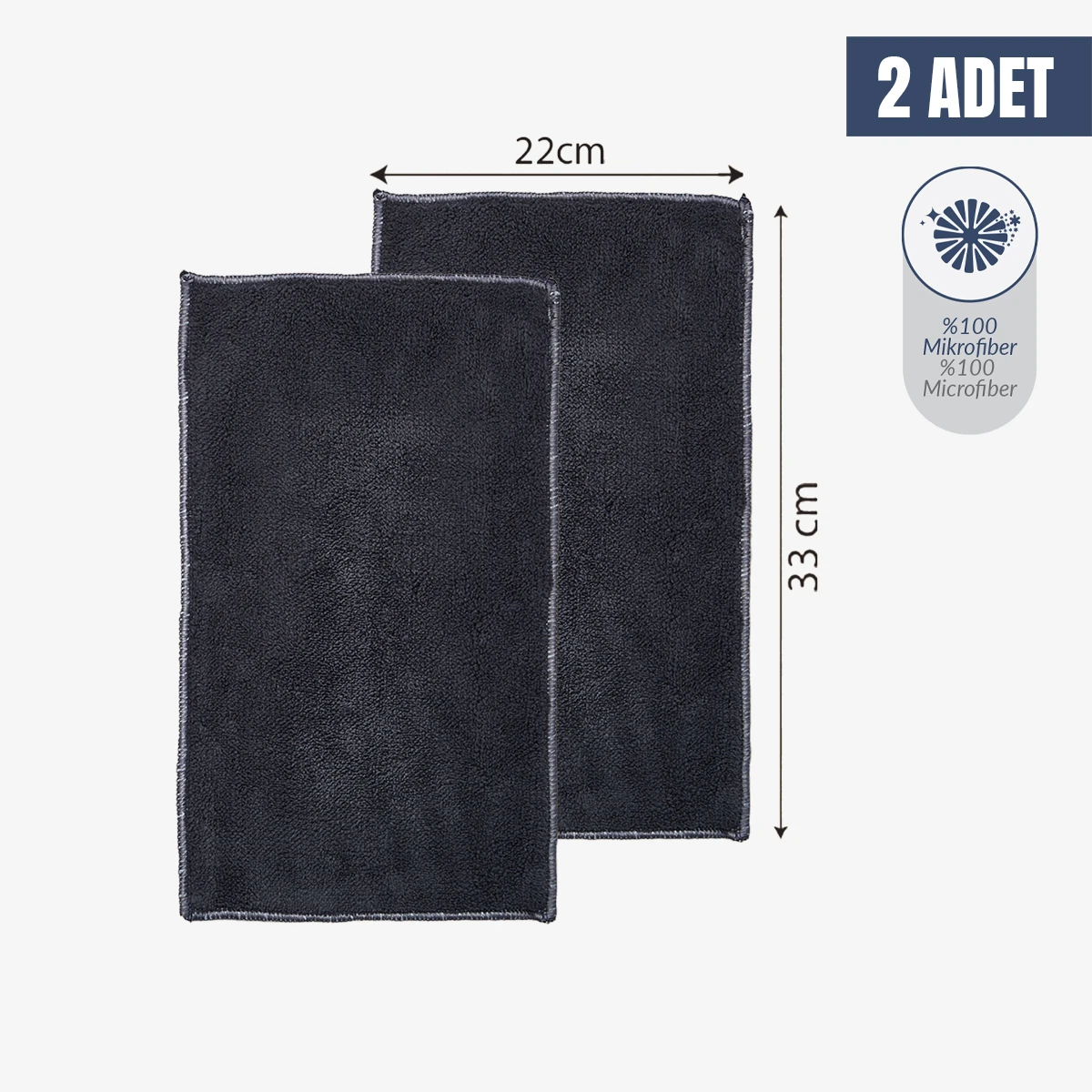  (2 Adet) Lavine Yengeç Mop Temizlik Seti Yedek Bezi Çift Mikrofiber Bez Premium Kalite