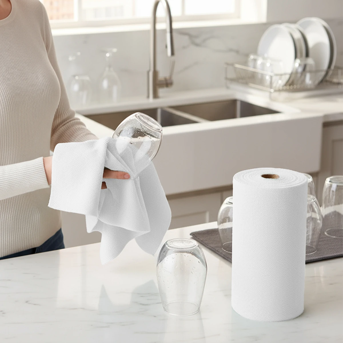 Çok Amaçlı %100 Mikrofiber Temizlik Bezi 20'li Rulo  25x32 Kopart Kullan