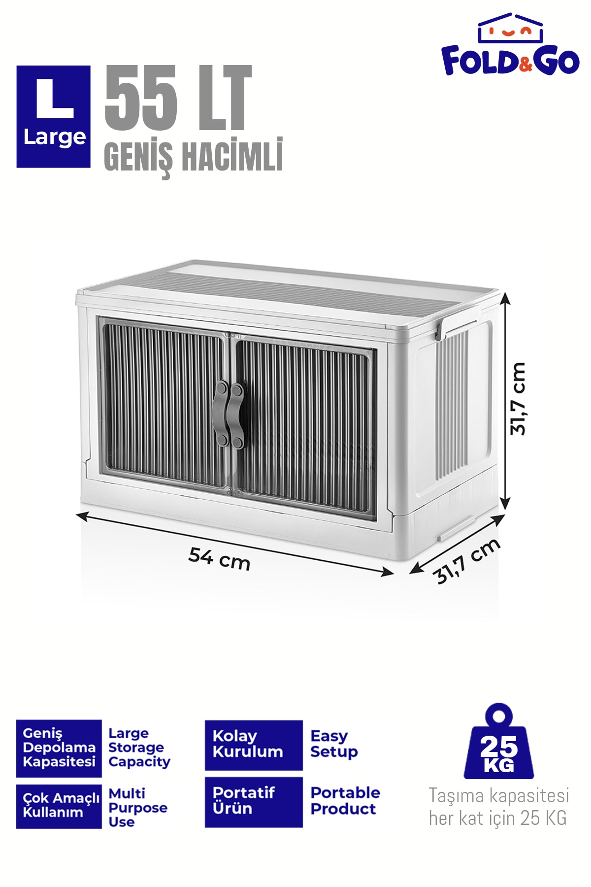 Tekli Portatif Organizer Dolap - Beyaz