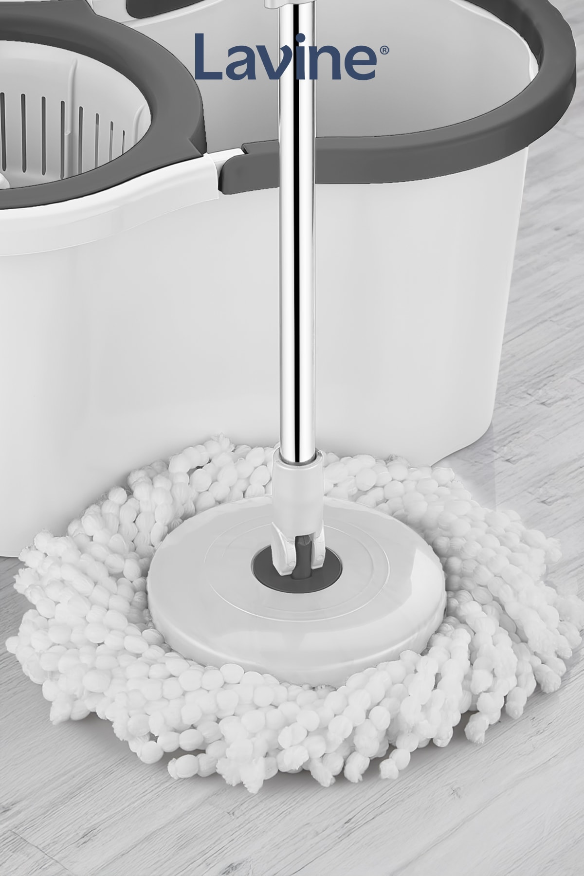 (2 Adet) Lavine 360 Dönerli Mop Yedek Başlık Mikrofiber Püskül Tüm Kovalara Uyumlu