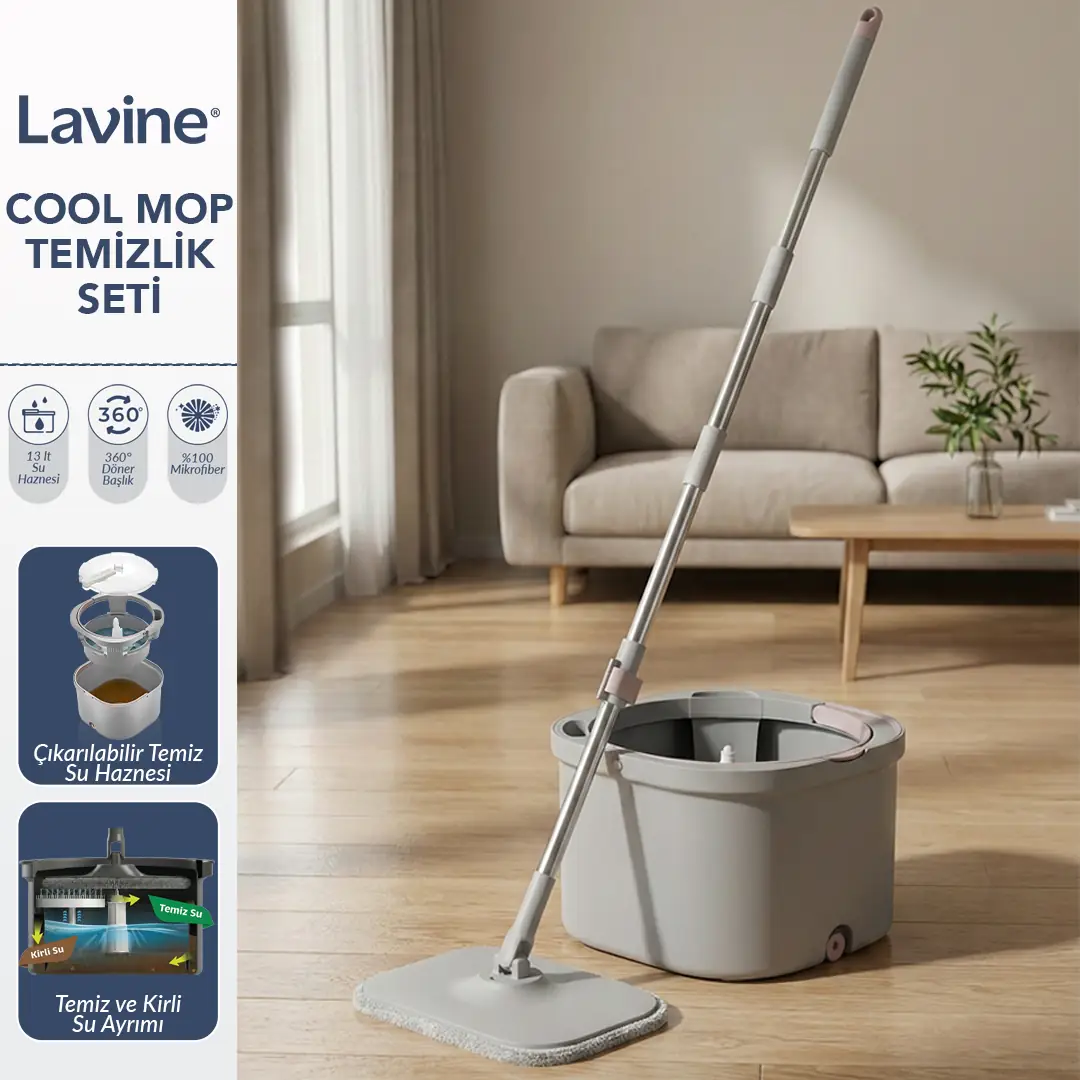 Lavine Cool Mop Temiz Su - Kirli Su Ayıran Otomatik Temizlik Seti