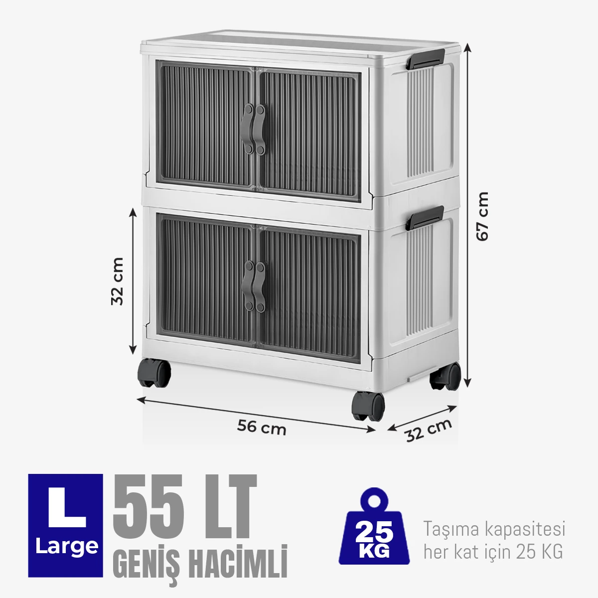 2'li Portatif Organizer Dolap