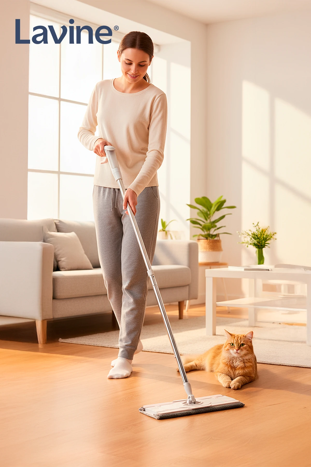 Lavine Mandallı Sprey Mop Kompakt Tasarım Mikrofiber Bezli 4XL Bezlerle Kullanıma Uygun