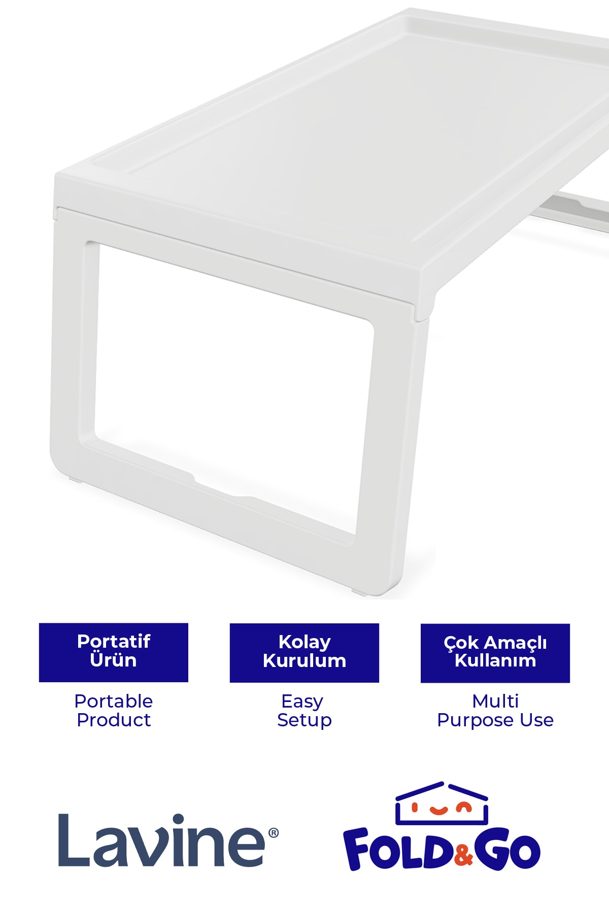Fold&Go Katlanır Sehpa Tablet - Bilgisayar Sehpası Yatak Üstü Kahvaltı Masası