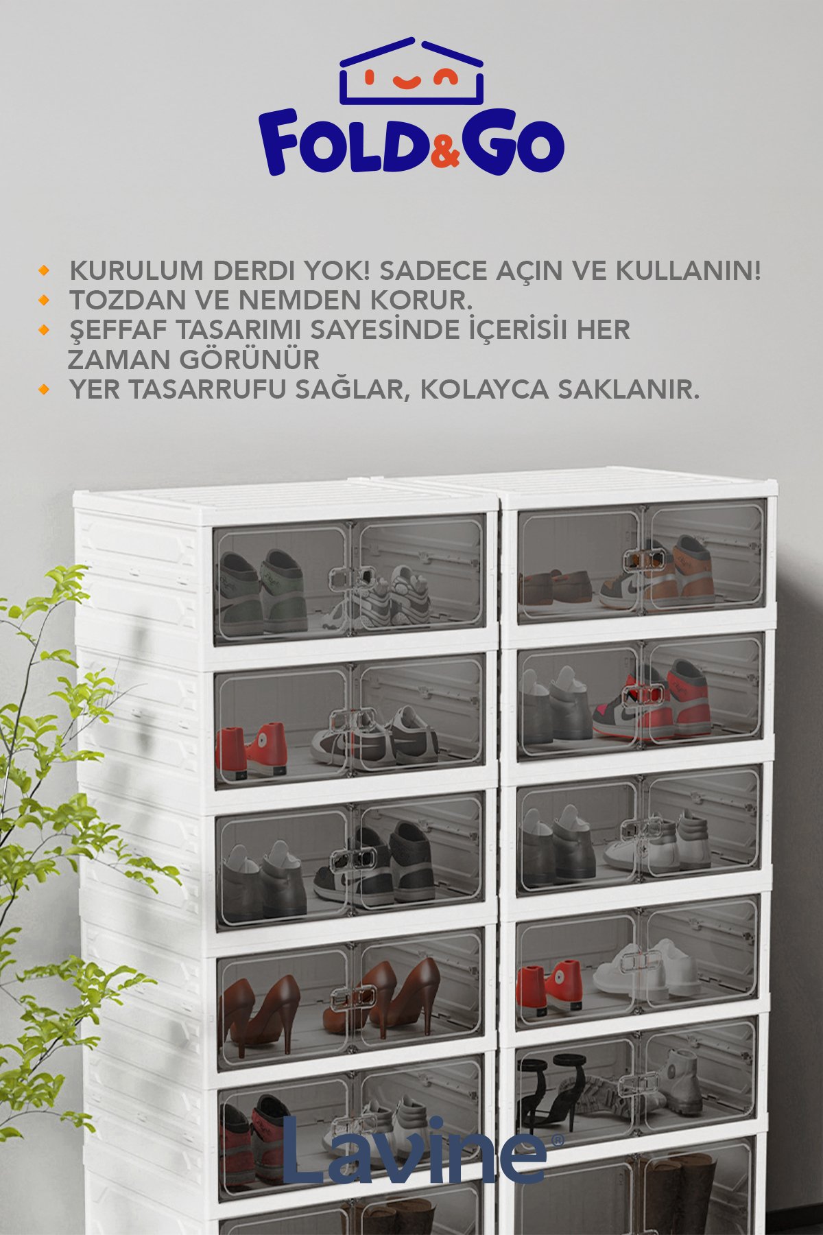 6 Katlı Portatif, Katlanabilir Ayakkabı Düzenleyici