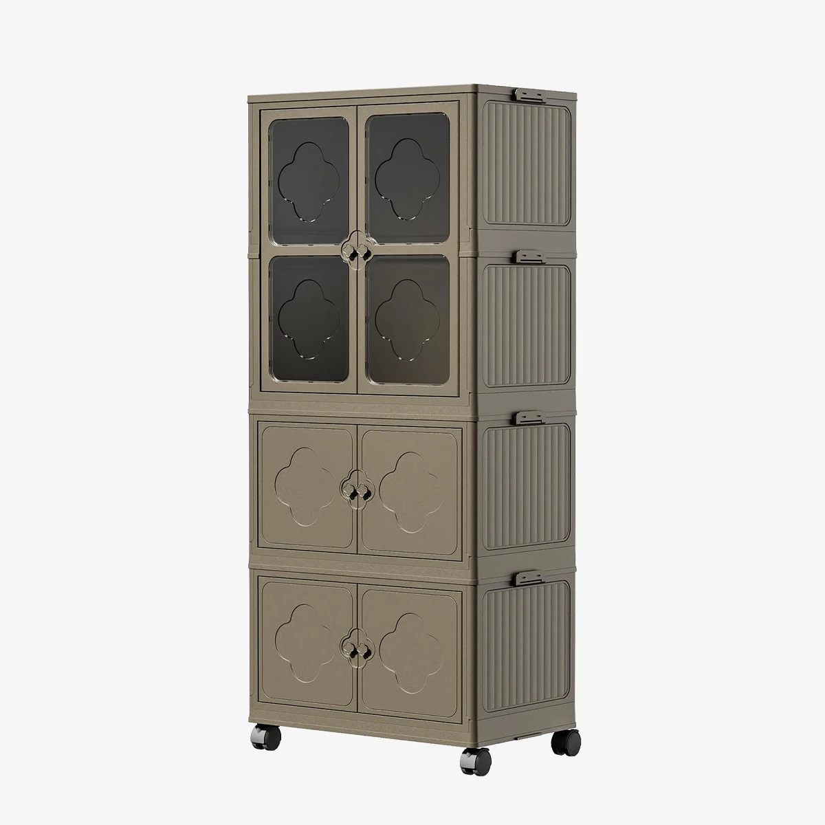 3 Katlı Portatif, Katlanır Gardırop  - Toprak