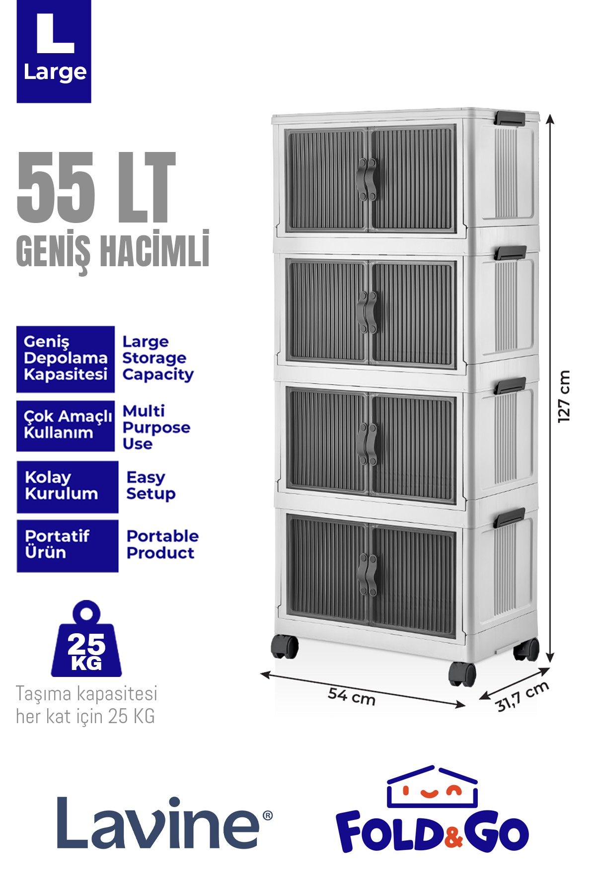 4'lü Portatif Organizer Dolap