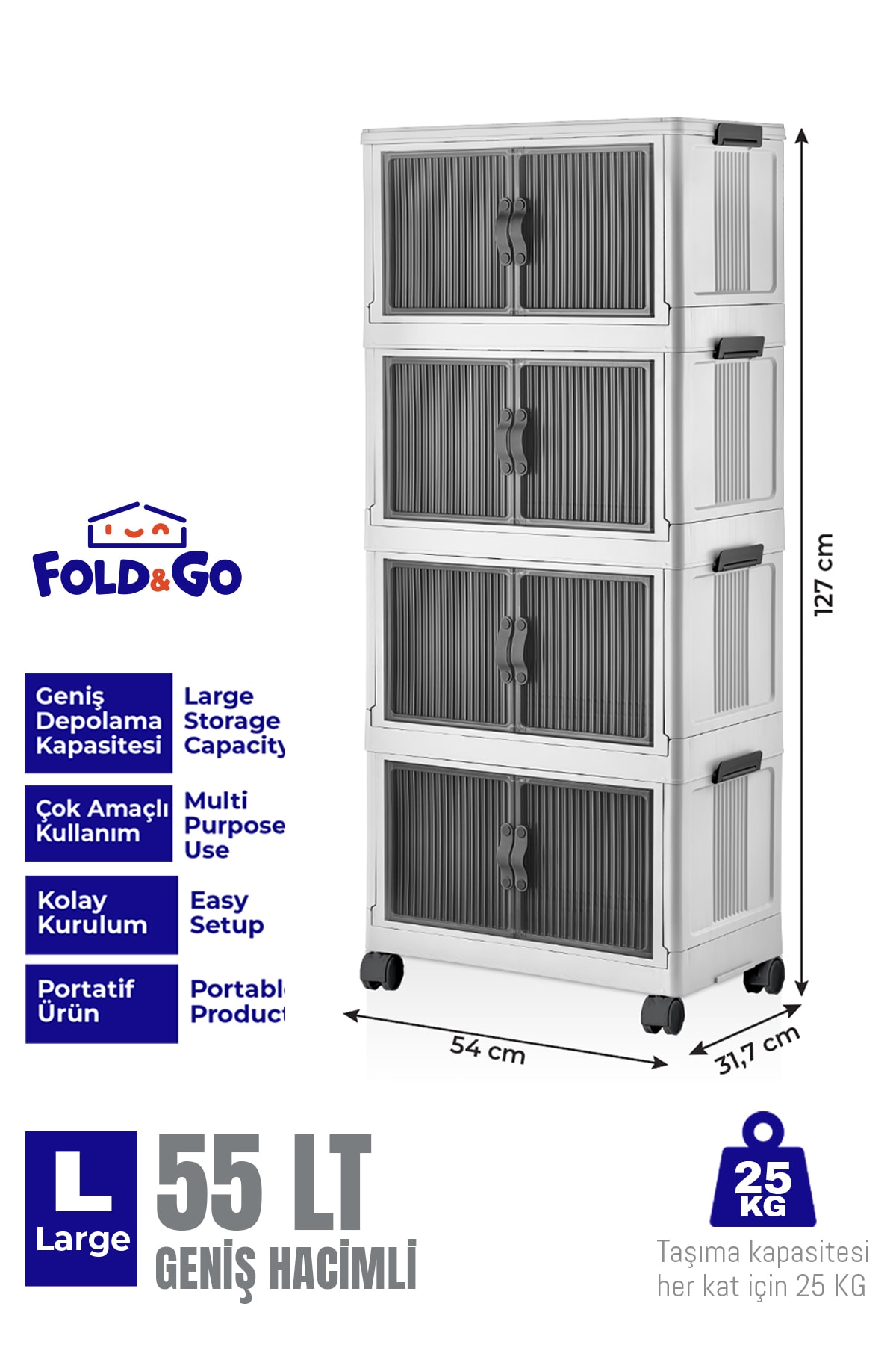 4'lü Portatif Organizer Dolap