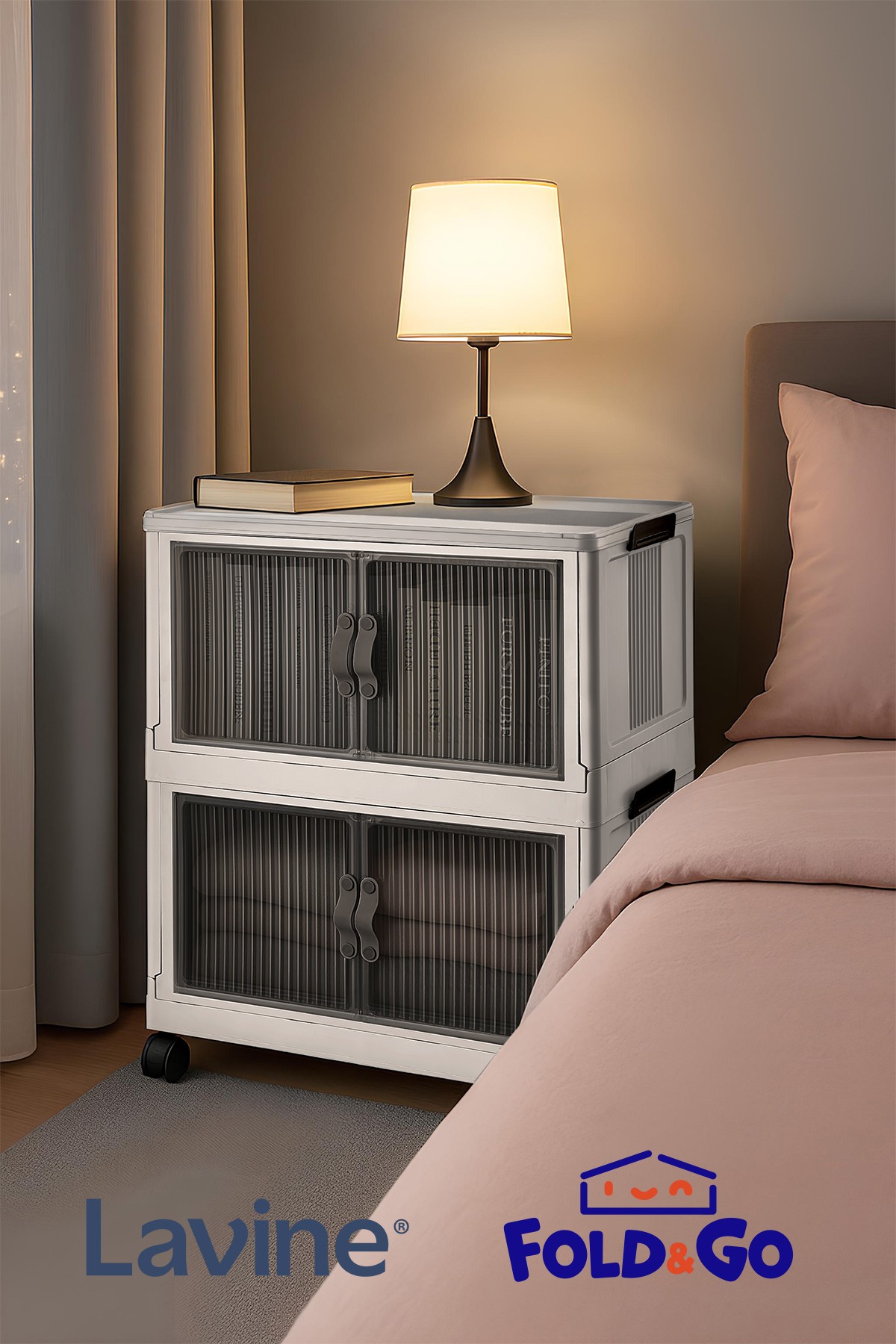 2'li Portatif Organizer Dolap - Beyaz