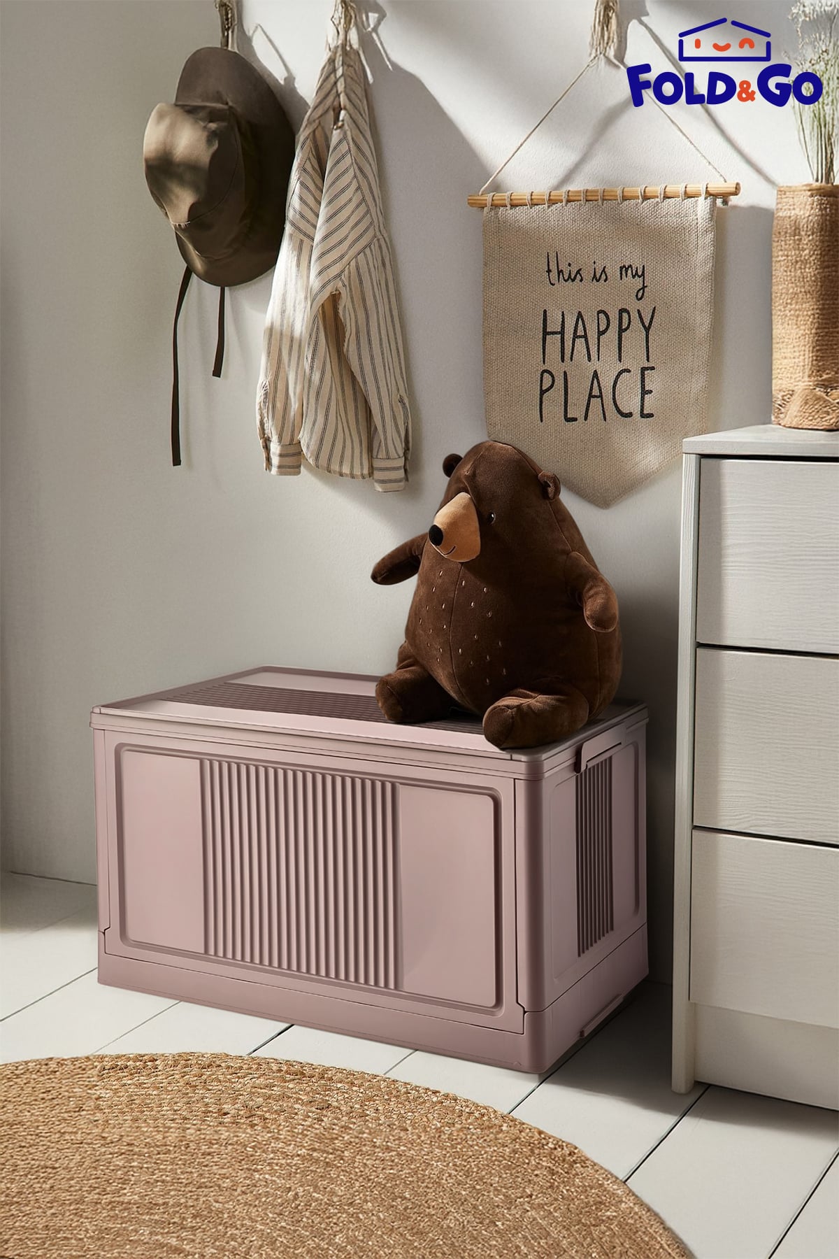 Tekli Portatif Organizer Kasa - Pudra Pembe