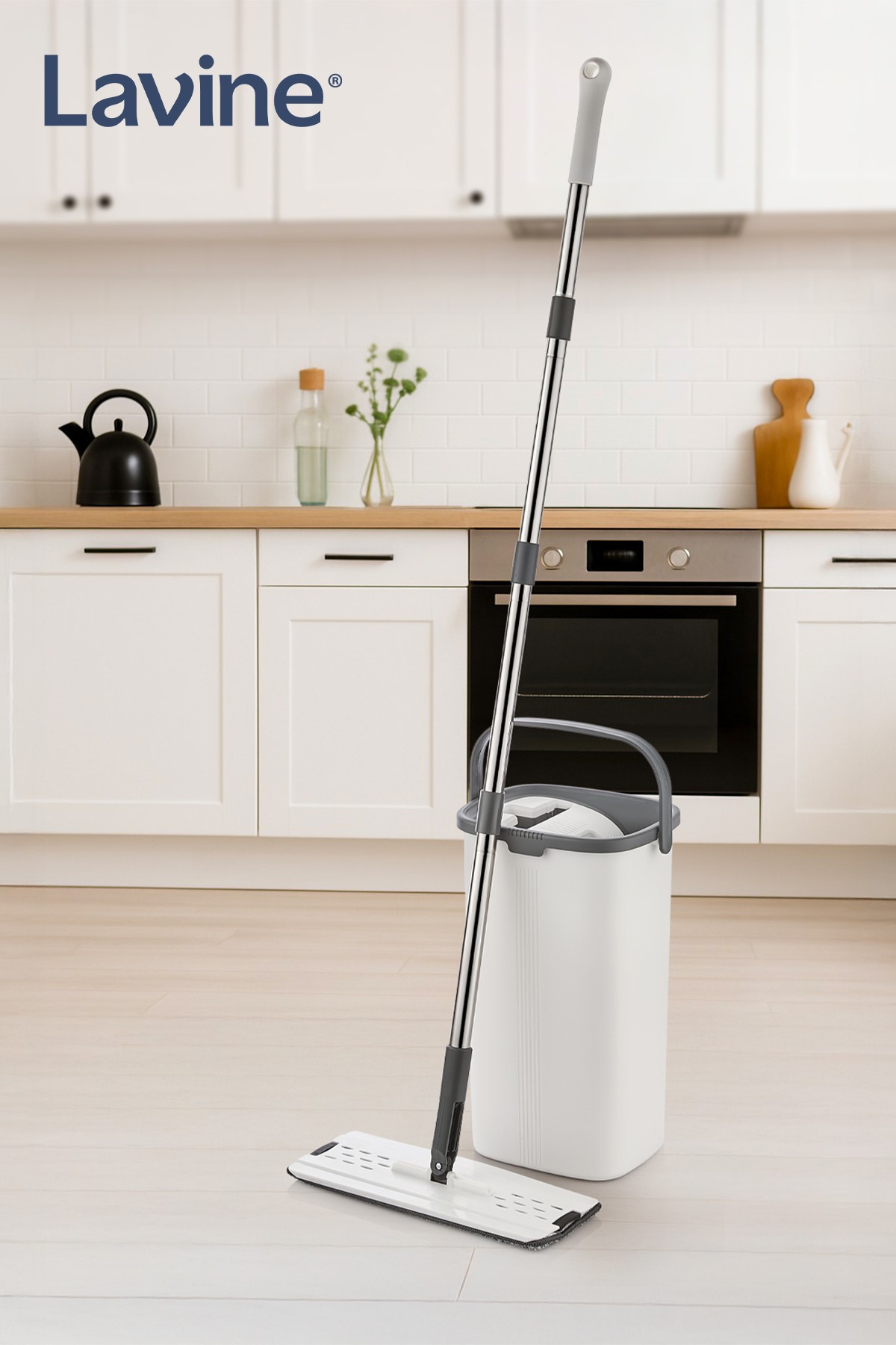  Lavine Flat Mop Temizlik Seti  - Beyaz