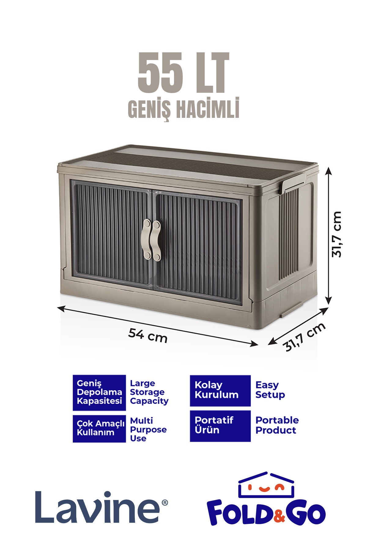 Tekli Portatif Organizer Dolap - Toprak