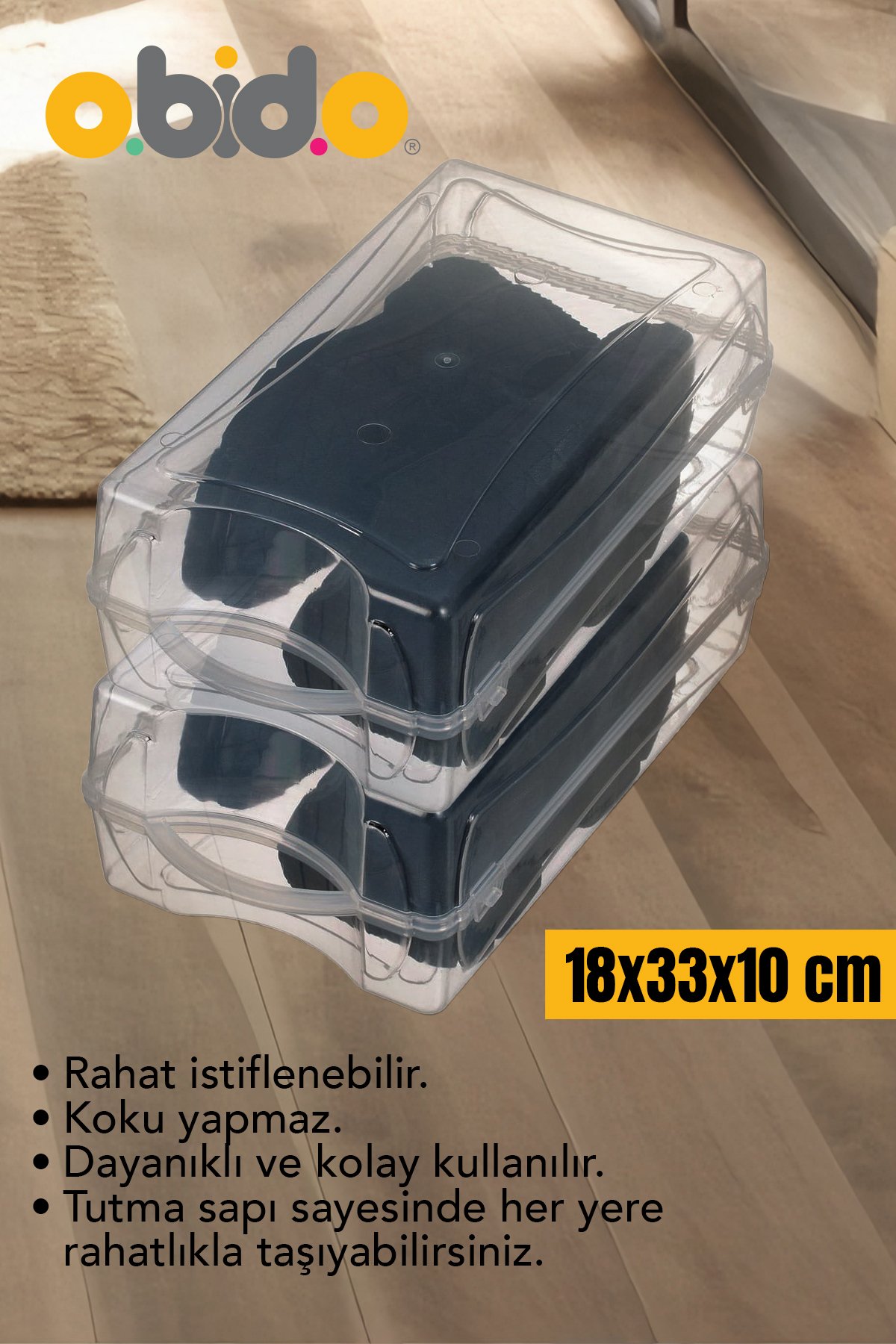 Şeffaf Ayakkabı Saklama ve Seyahat Kutusu ( 10 Adet ) 