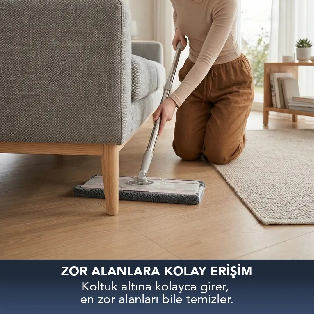 Lavine Yengeç Mop Temizlik Seti Mandallı Mop Klipsli %100
