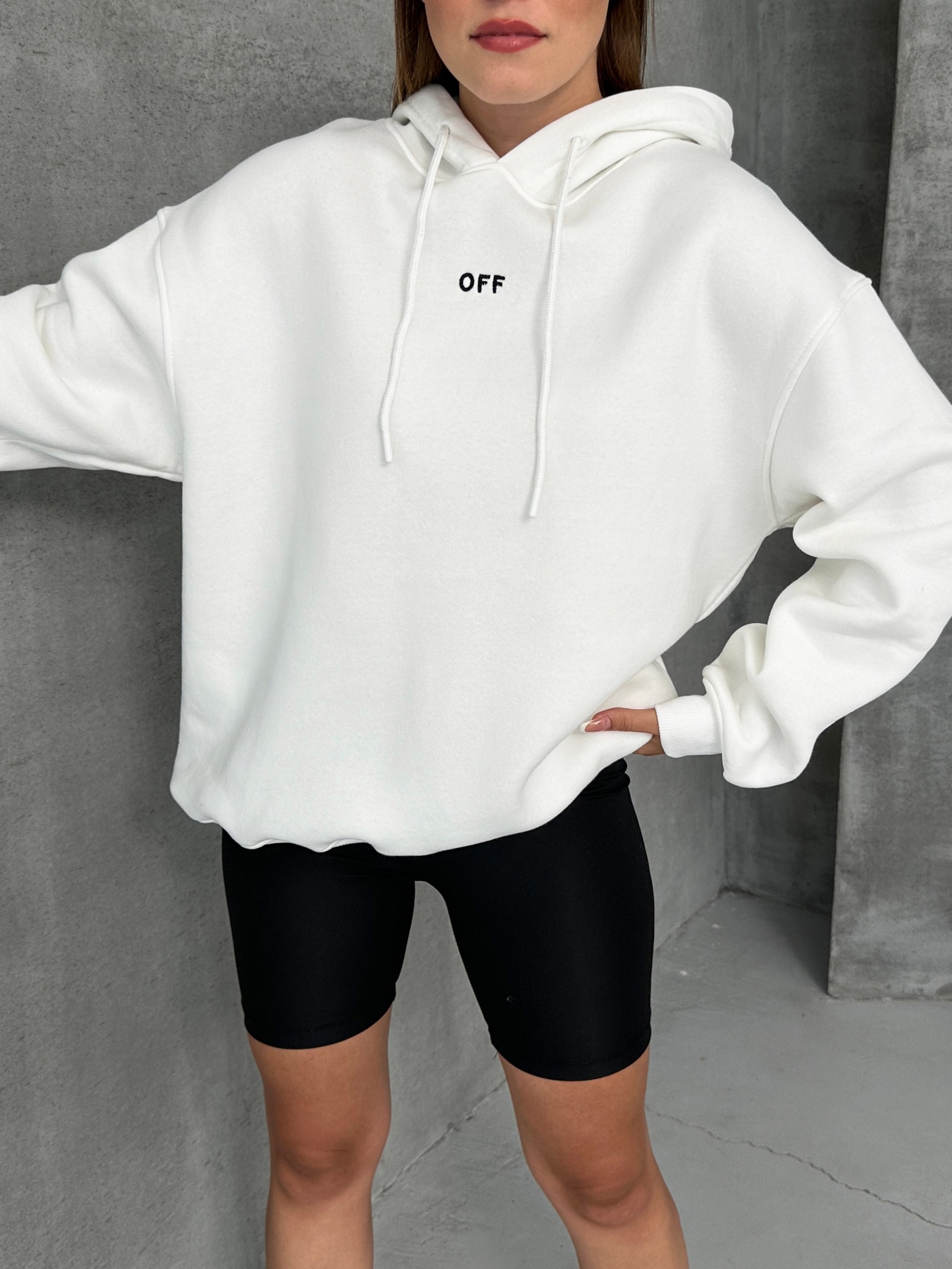 Kapüşonlu Nakışlı Oversize Sweatshirt