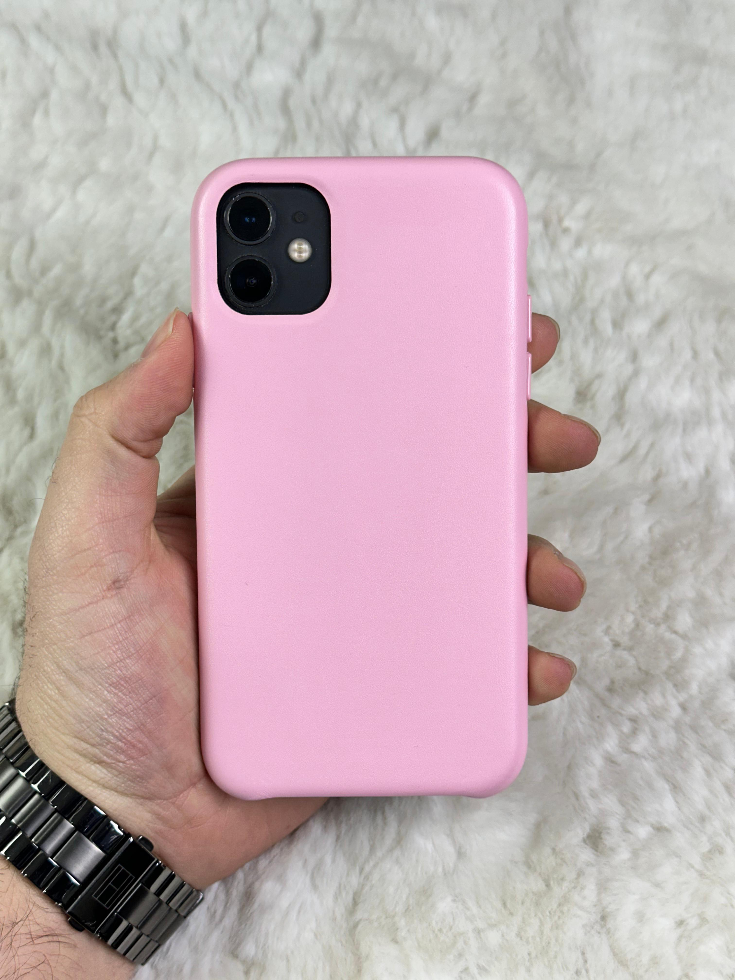 iPhone 11 Uyumlu İçi Kadife Dışı Deri Leather kılıf 