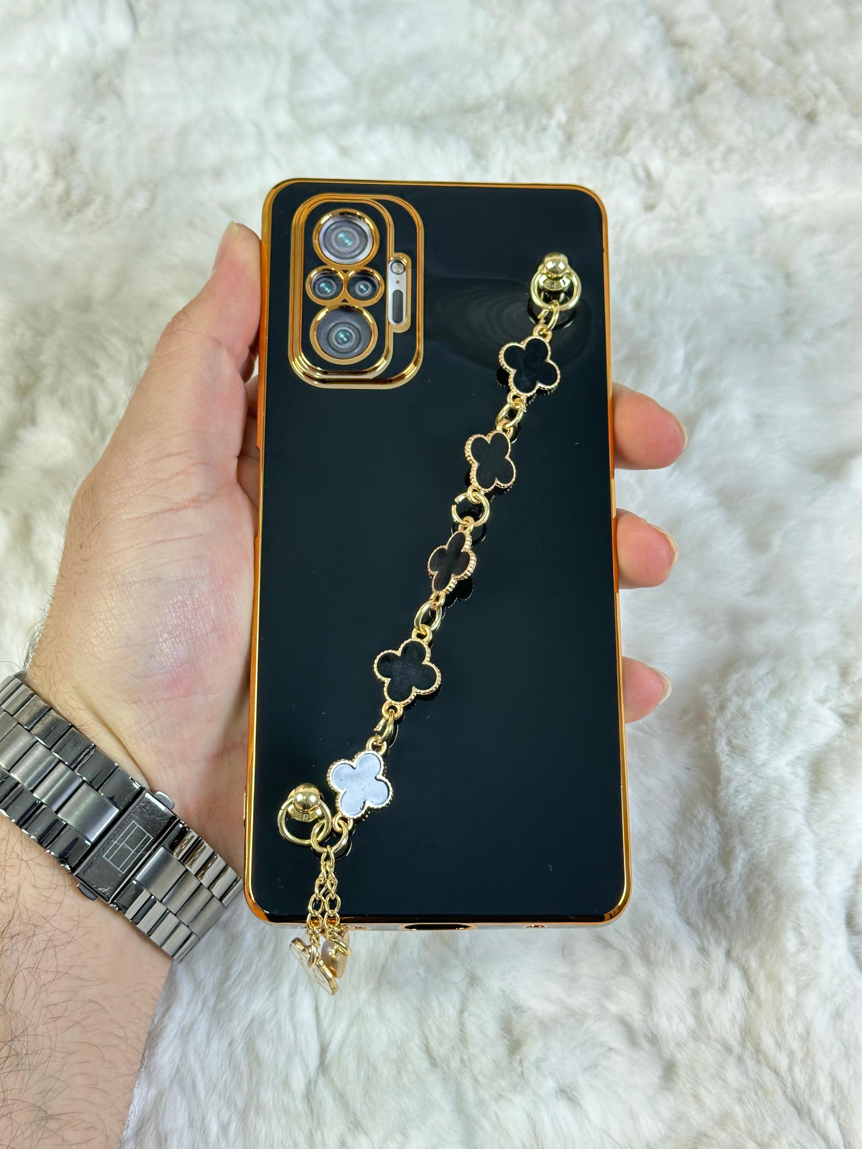 Xiaomi Redmi Note 10 Pro Gold Kenarlı Parlak Kamera Korumalı Elçek Kılıf - Mor