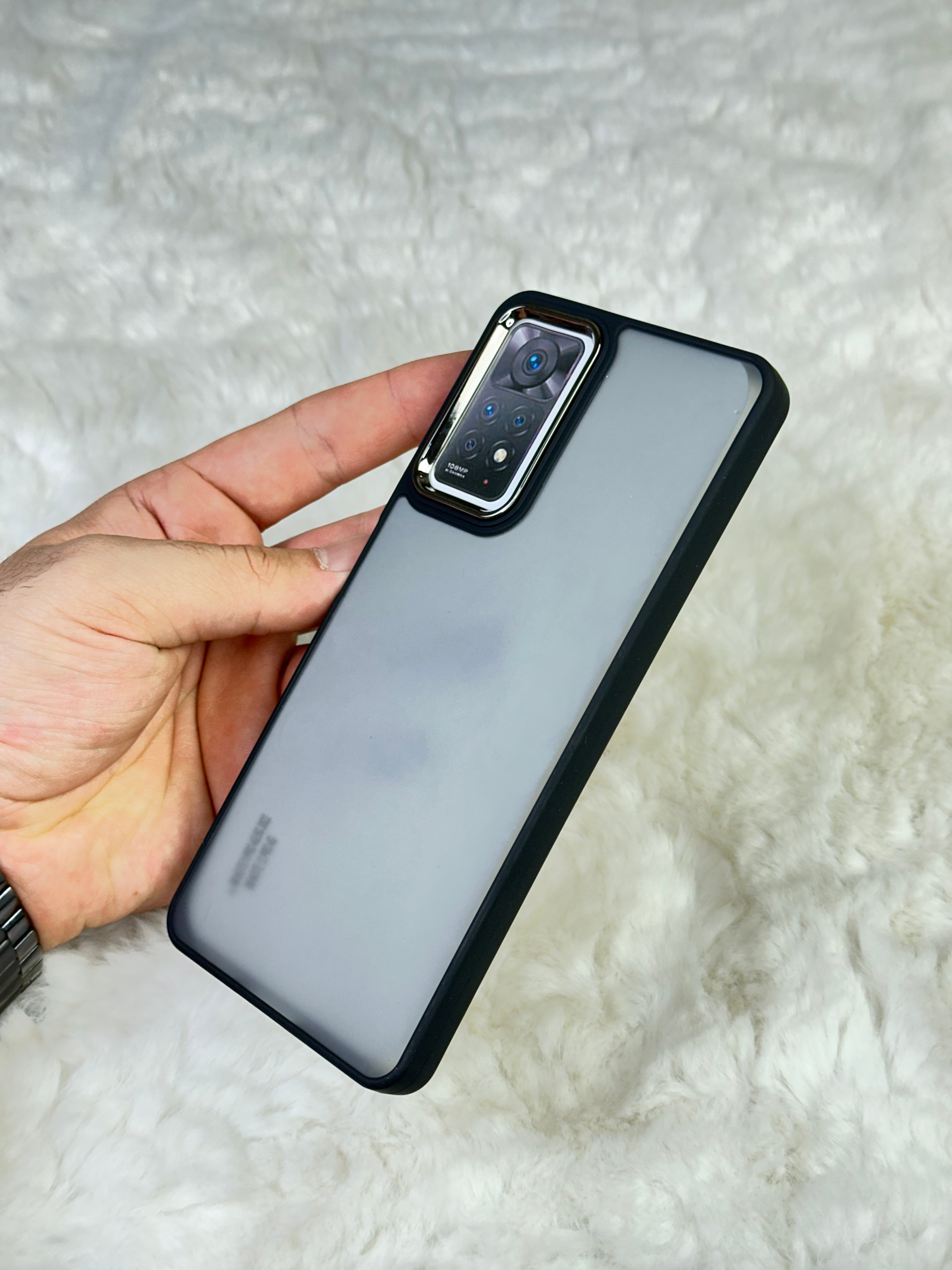 Xiaomi Note 11 Pro Arkası Buzlu Şeffaf Hassas Düğme Kamera Çıkıntılı Sert Mat Perfect