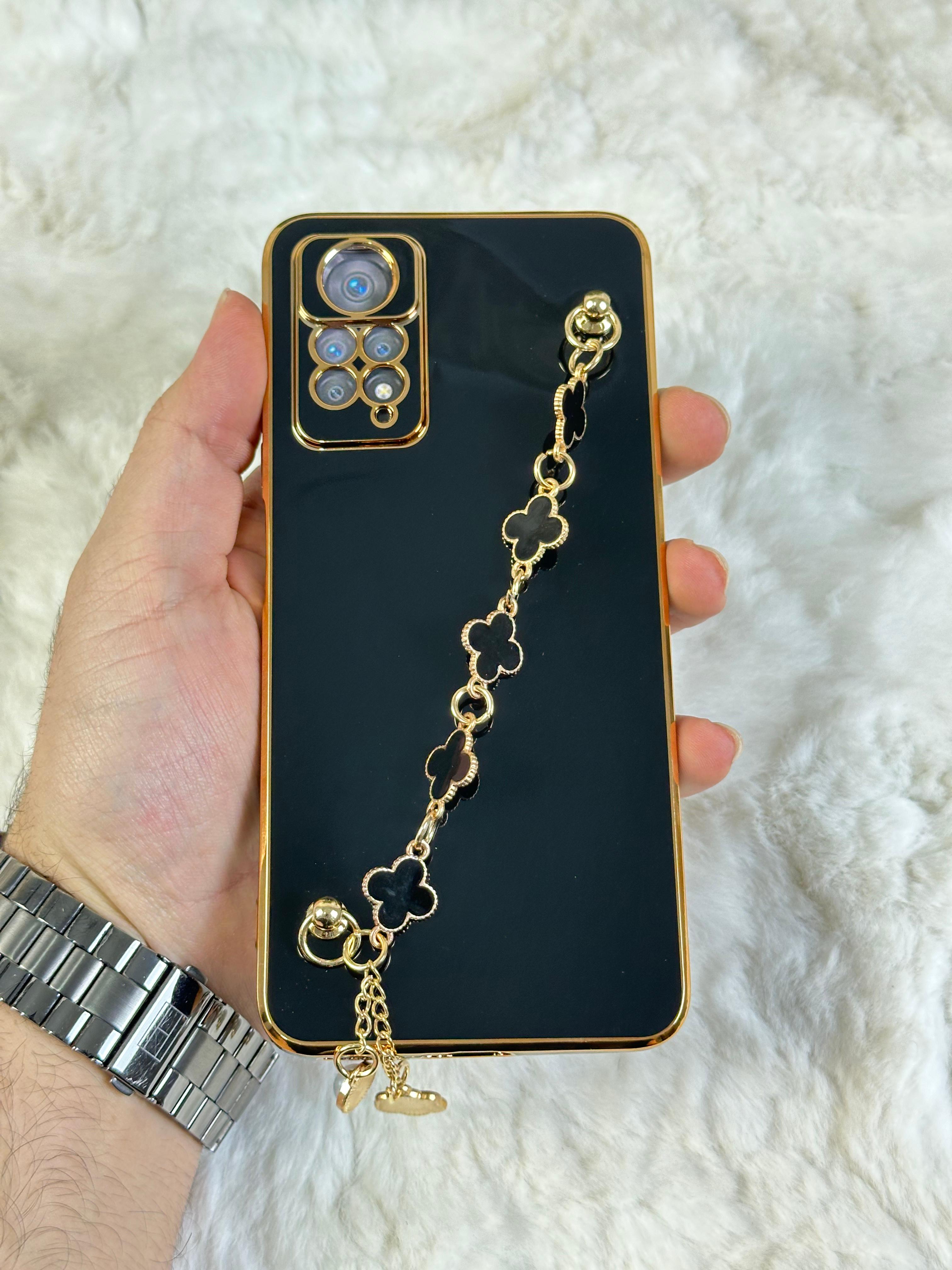 Xiaomi Redmi Note 11 Pro Gold Kenarlı Parlak Kamera Korumalı Elçek Kılıf - Mor