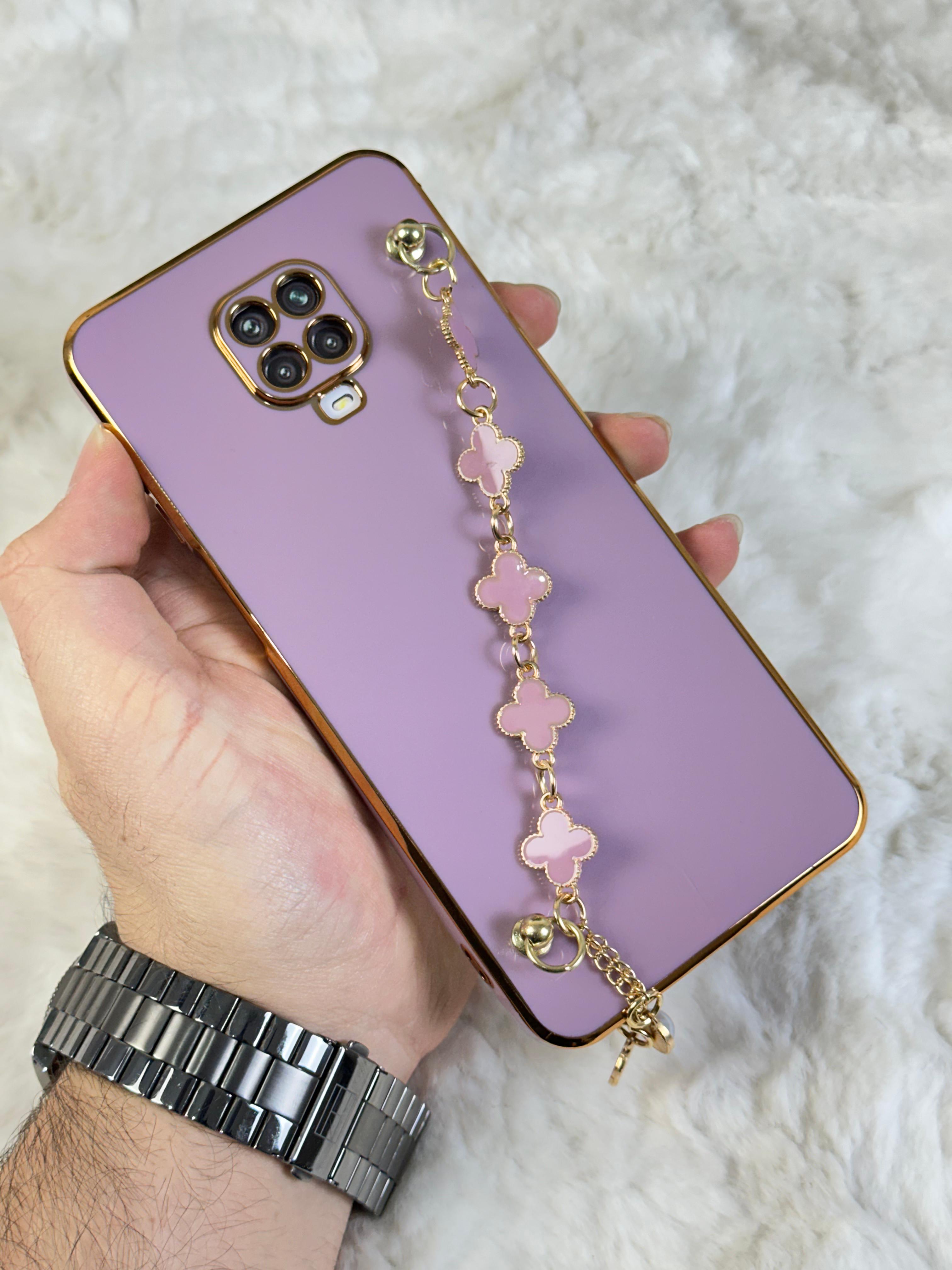 Xiaomi Redmi Note 9 Pro Gold Kenarlı Parlak Kamera Korumalı Elçek Kılıf - WFC