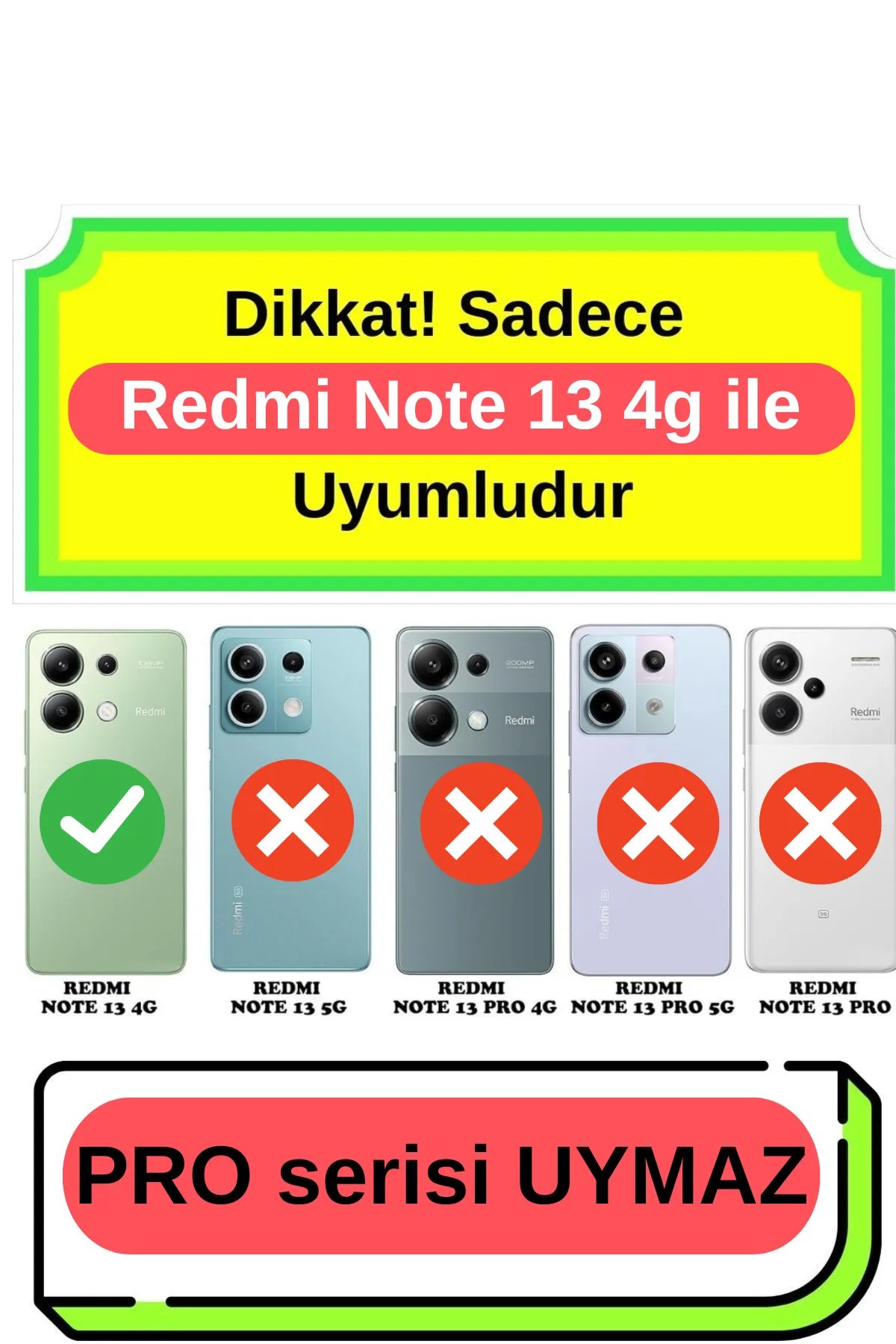 Xiaomi Redmi Note 13 Sert Silikonlu Lansman Ayıcıklı kılıf  - Yeşil