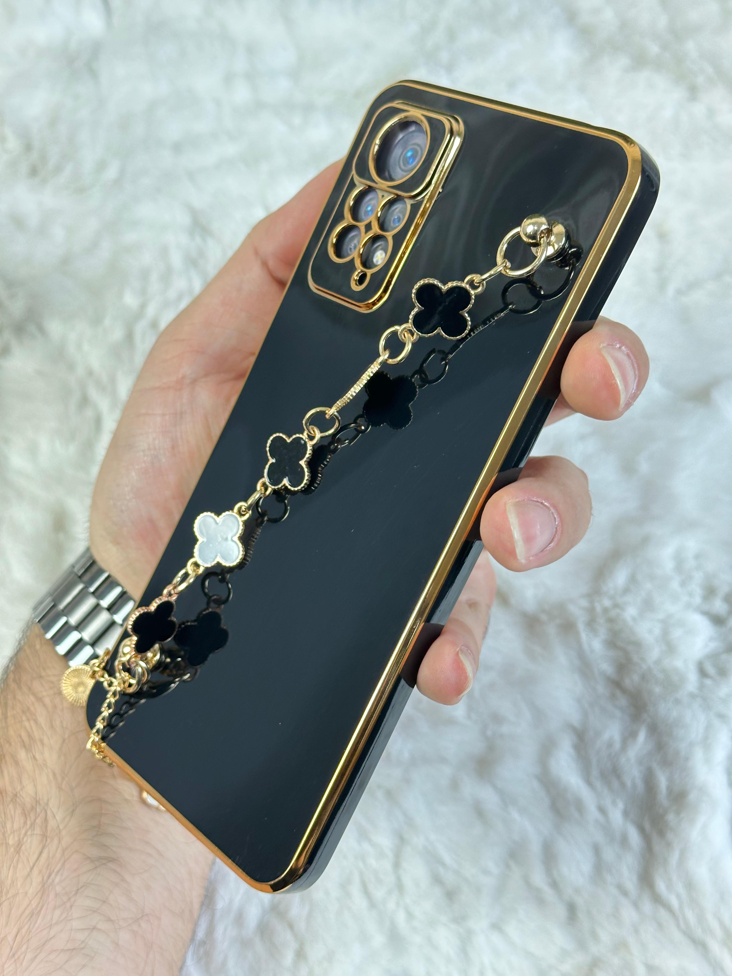 Xiaomi Redmi Note 11 Pro Gold Kenarlı Parlak Kamera Korumalı Elçek Kılıf - Mor