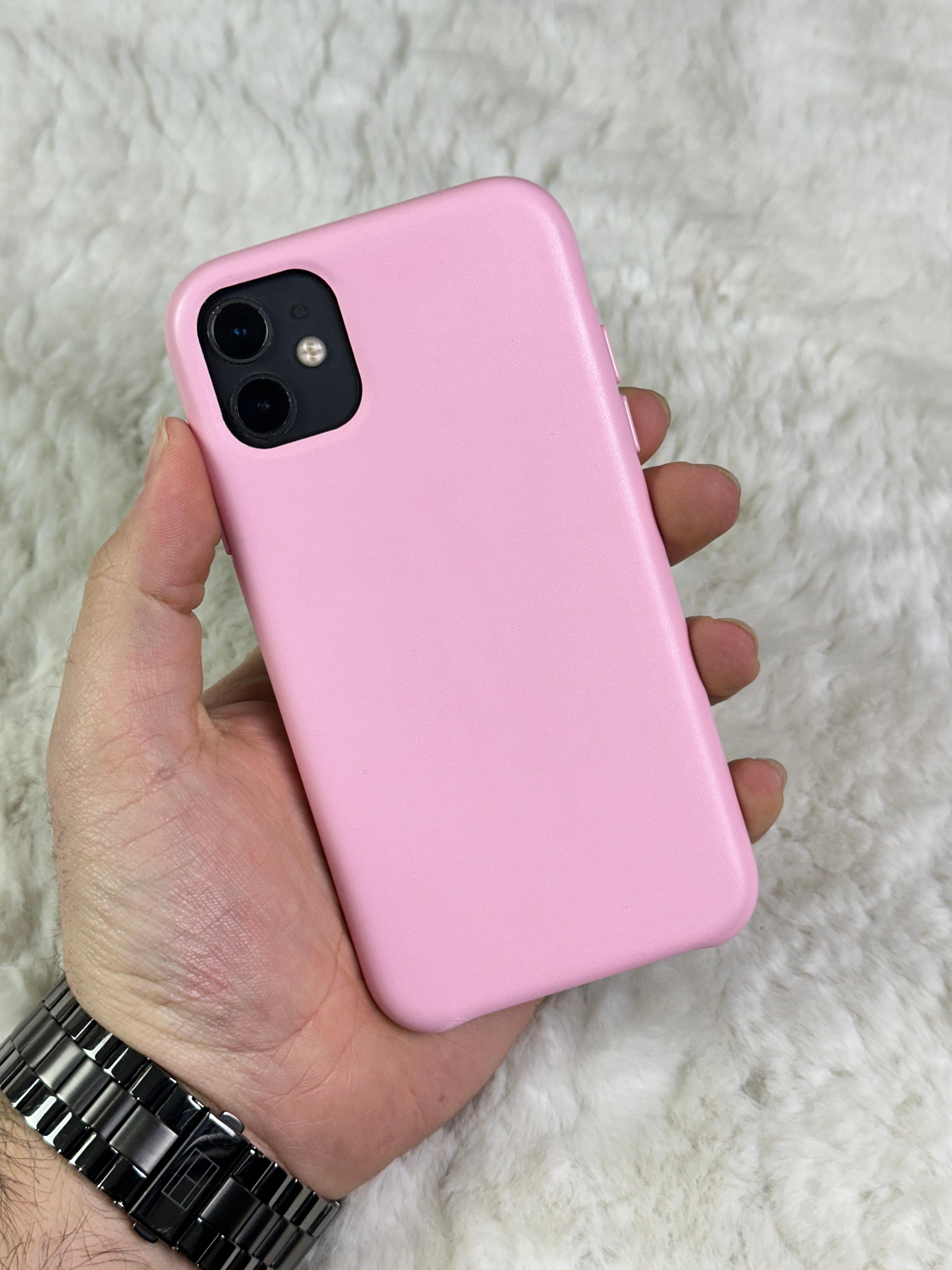 iPhone 11 Uyumlu İçi Kadife Dışı Deri Leather kılıf 