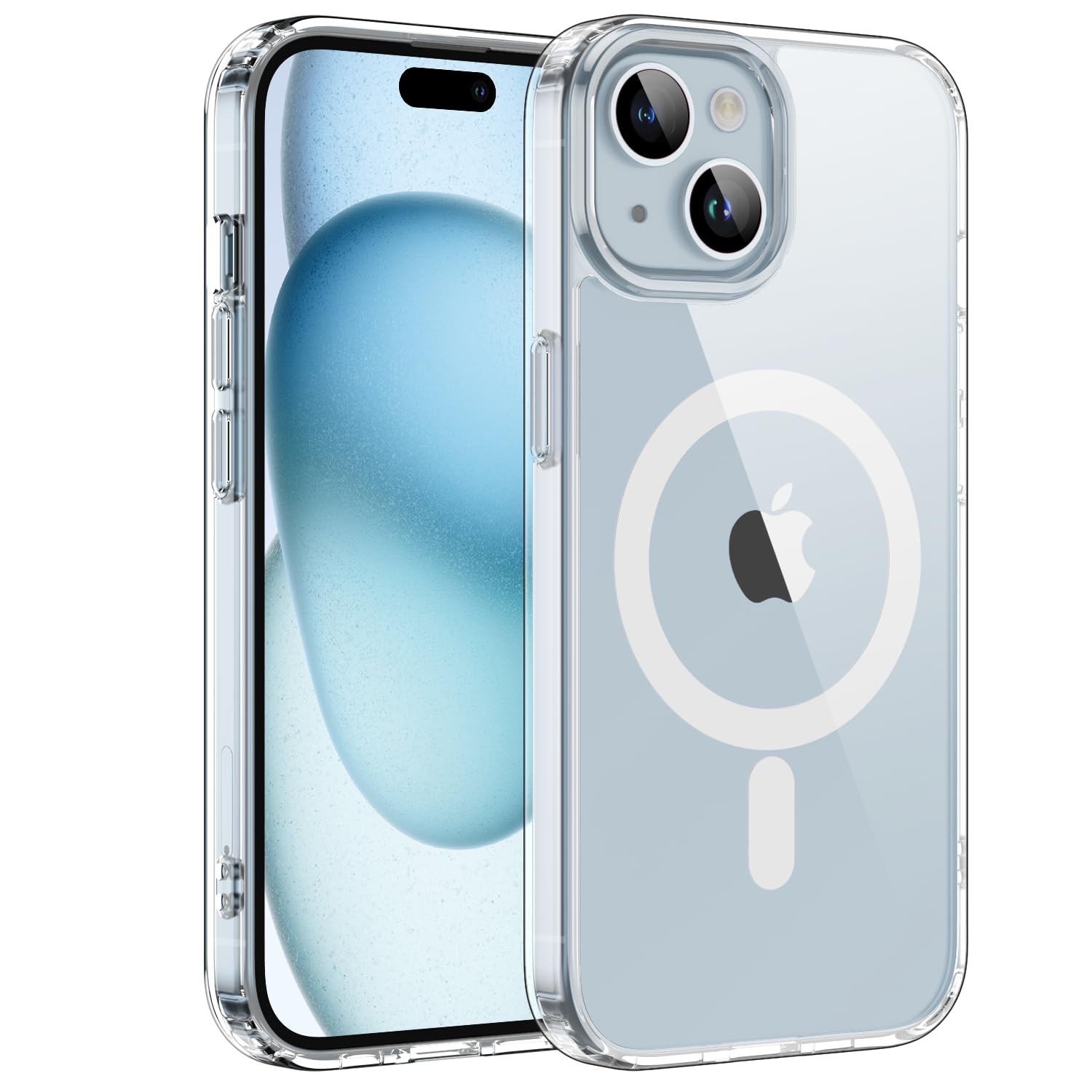 iPhone 15 Magsafe Kablosuz Şarj Destekli Şeffaf V-Mags Kılıf