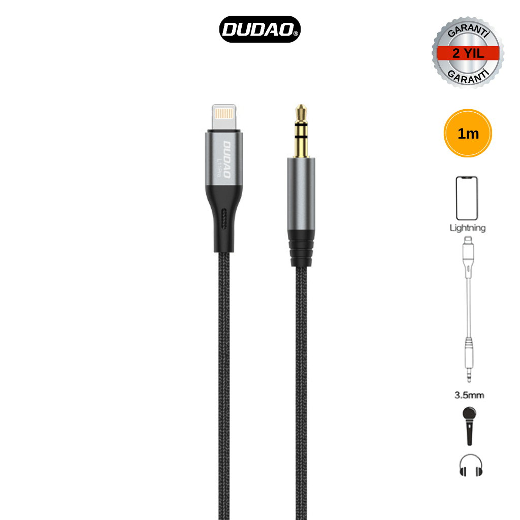 DUDAO L11PRO Lightning to 3.5mm dönüştürücü 1m Kablo