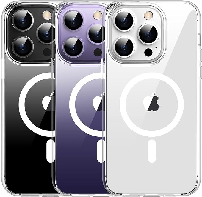 iPhone 14 Pro Max Magsafe Kablosuz Şarj Destekli Şeffaf V-Mags Kılıf