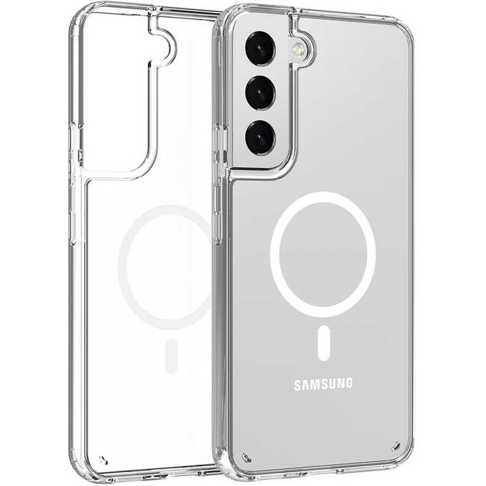 Samsung Galaxy  S22 Plus Magsafe Kablosuz Şarj Destekli Şeffaf V-Mags Kılıf