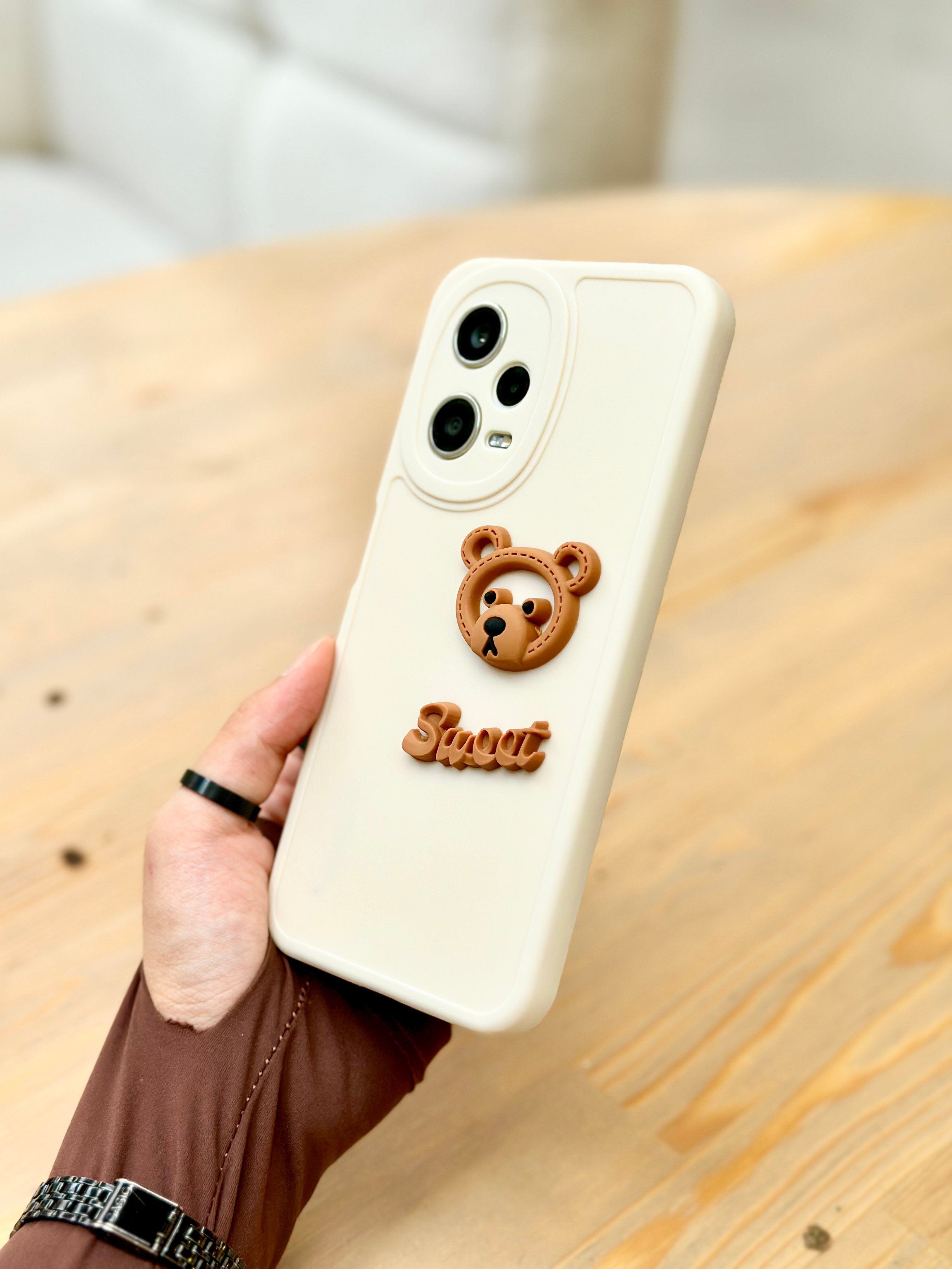 Xiaomi Redmi Note 12 Pro 5G Ayıcık Desenli Sevimli 3 Boyutlu Tatlı Şirin Kamera Korumalı Silikon Shape Kılıf