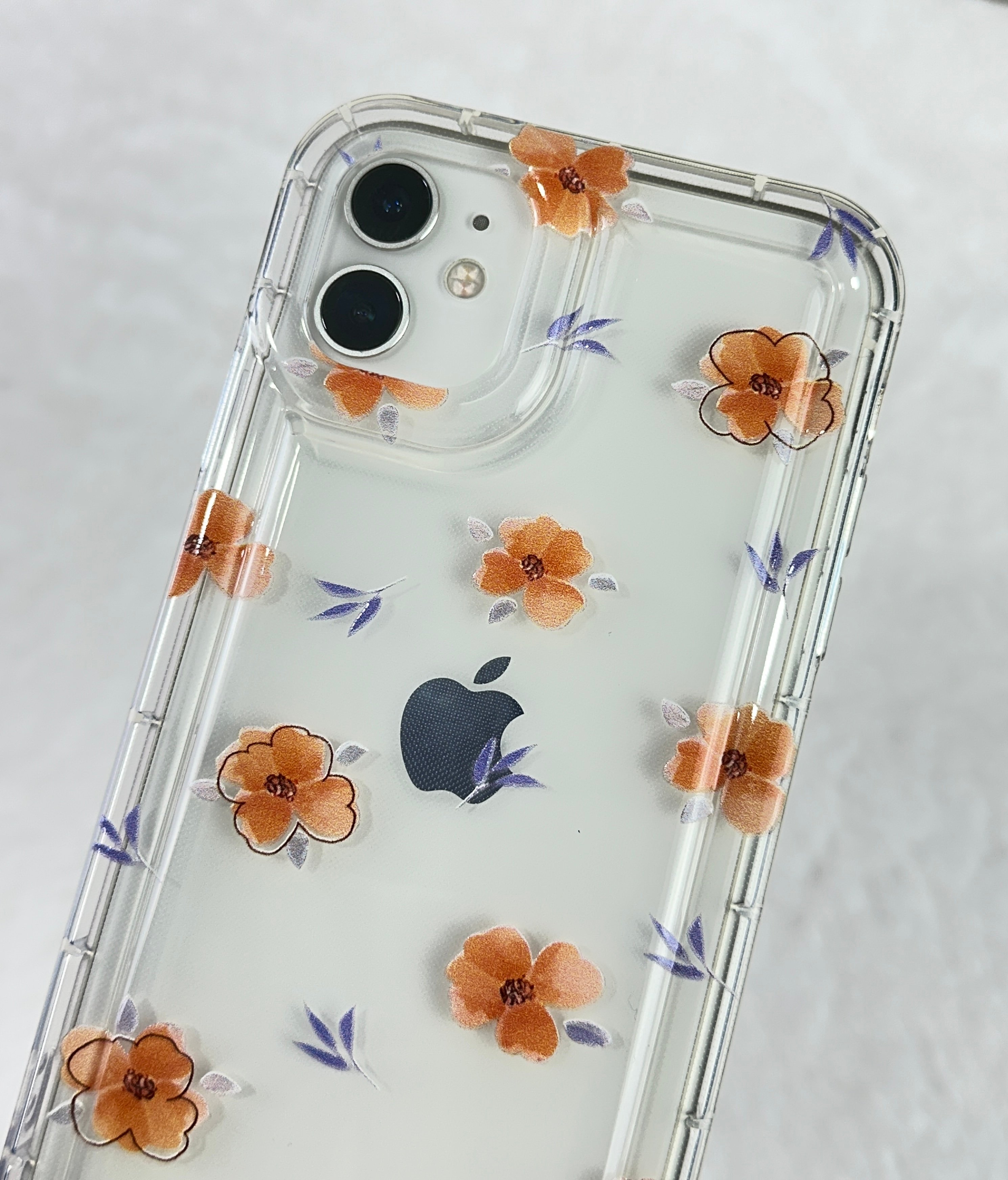 iPhone 11 Şeffaf Çiçek Desenli Kamera Korumalı Manolya Kılıf