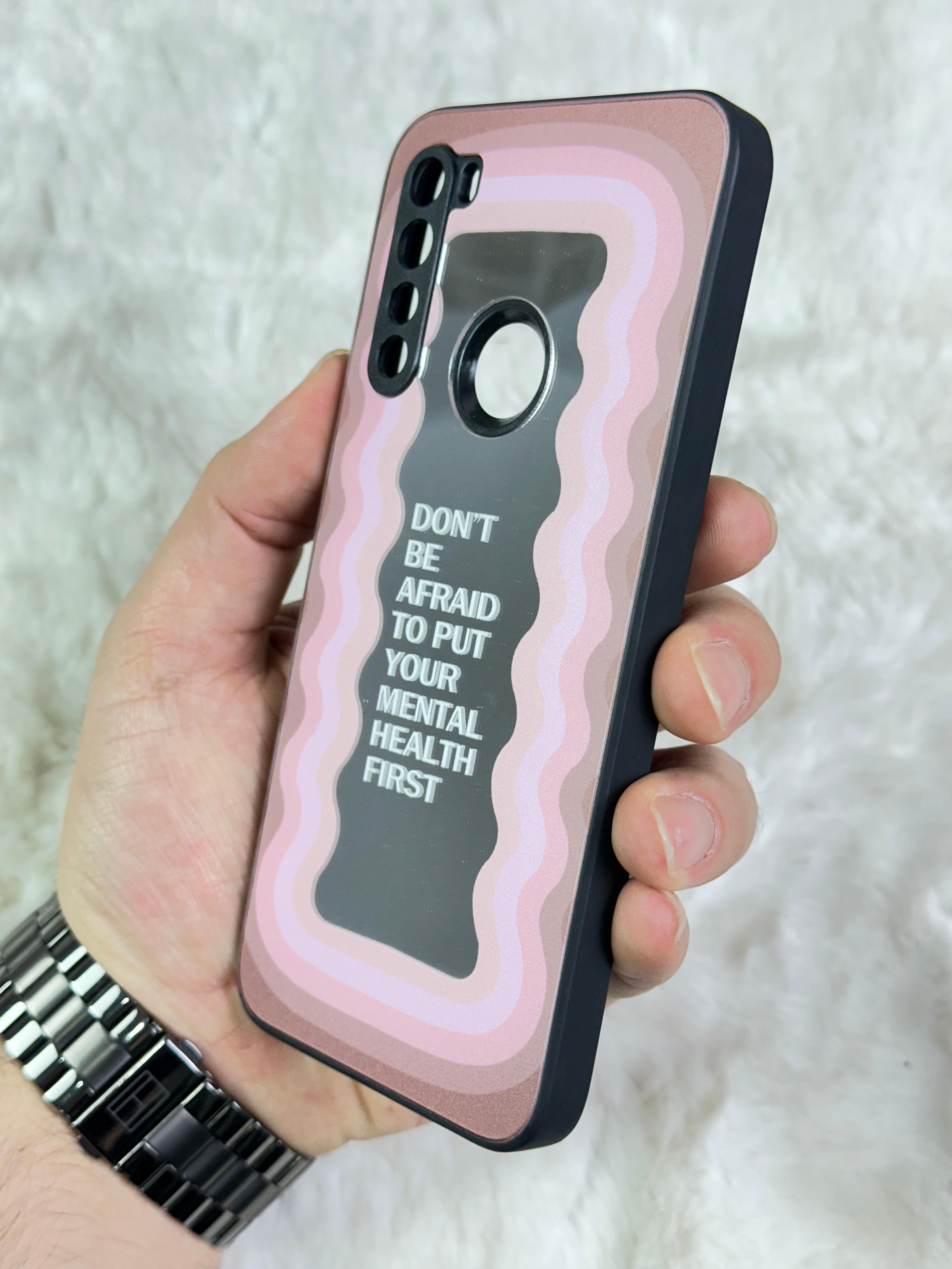 Xiaomi Redmi Note 8 Arkası Aynalı ve Desenli Mirror Kapak  - dont be