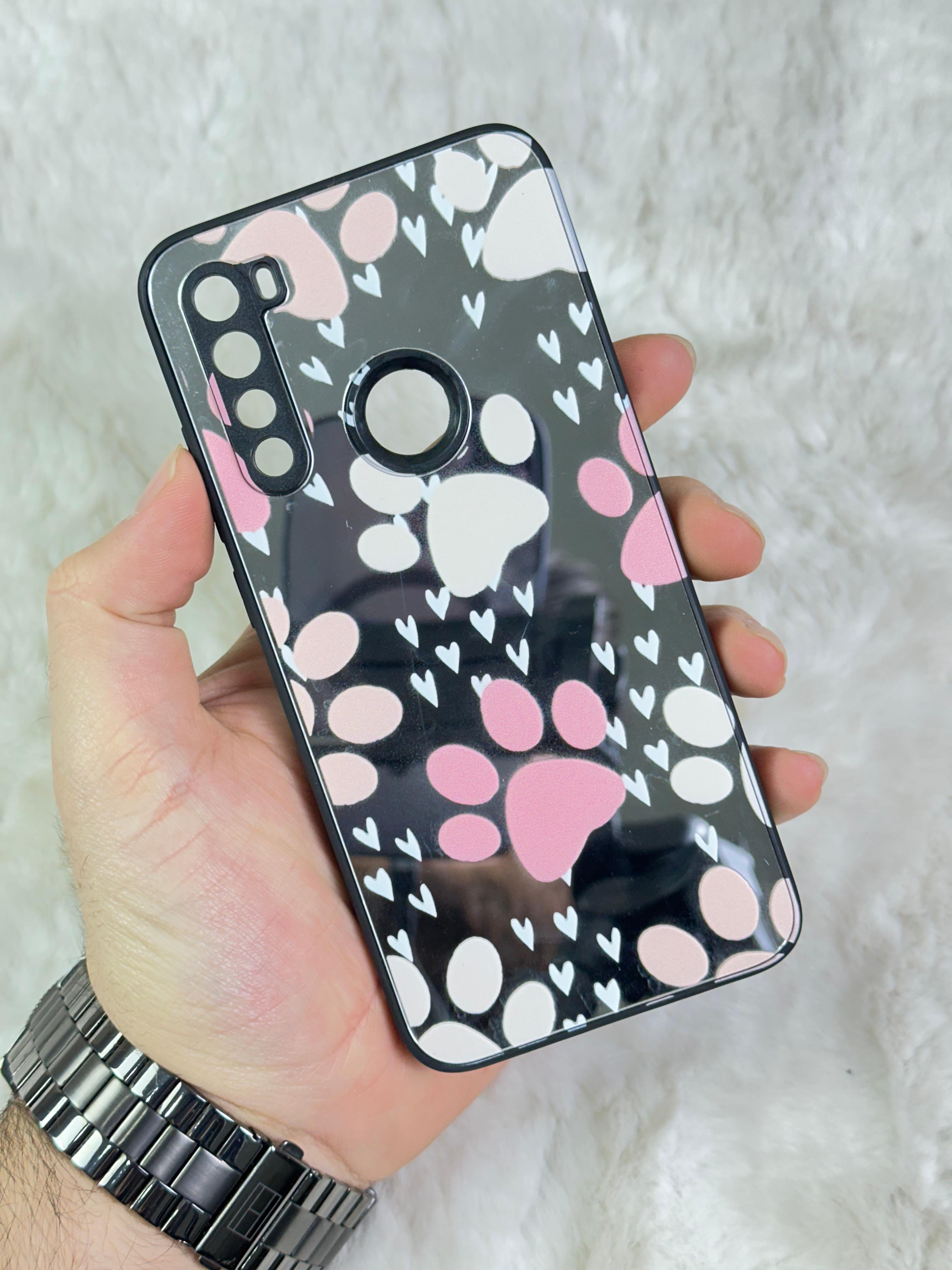 Xiaomi Redmi Note 8 Arkası Aynalı ve Desenli Mirror Kapak  - patili