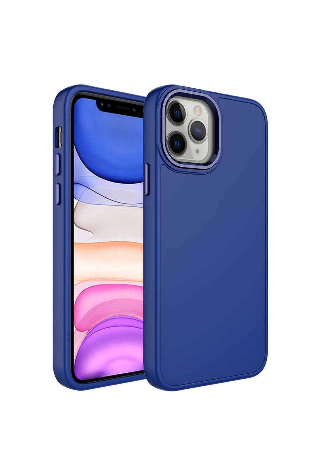 iPhone 12 Pro Max Kılıf Içi Kadife Parlak Detaylı Pastel Silikon Luna Kılıf