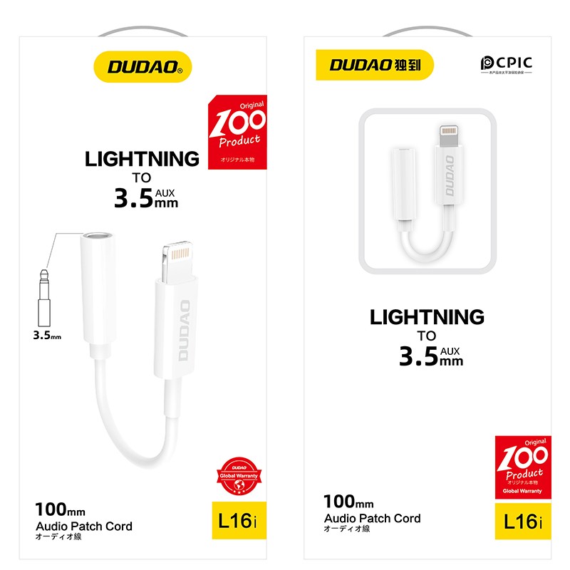 DUDAO L16İ 3.5mm AUX to Lightning Dönüştürücü Kablo (10 CM)