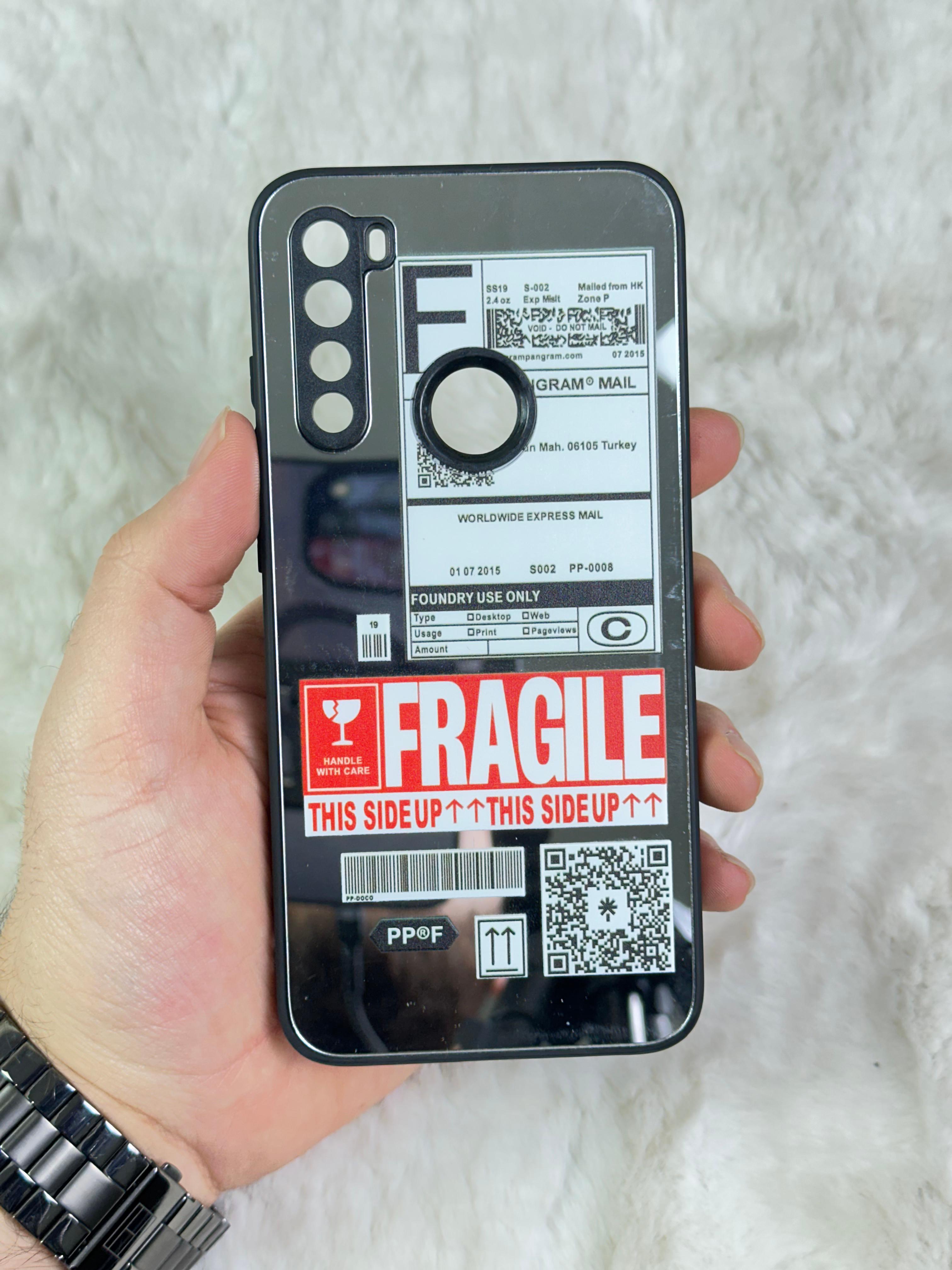 Xiaomi Redmi Note 8 Arkası Aynalı ve Desenli Mirror Kapak  - Fragile