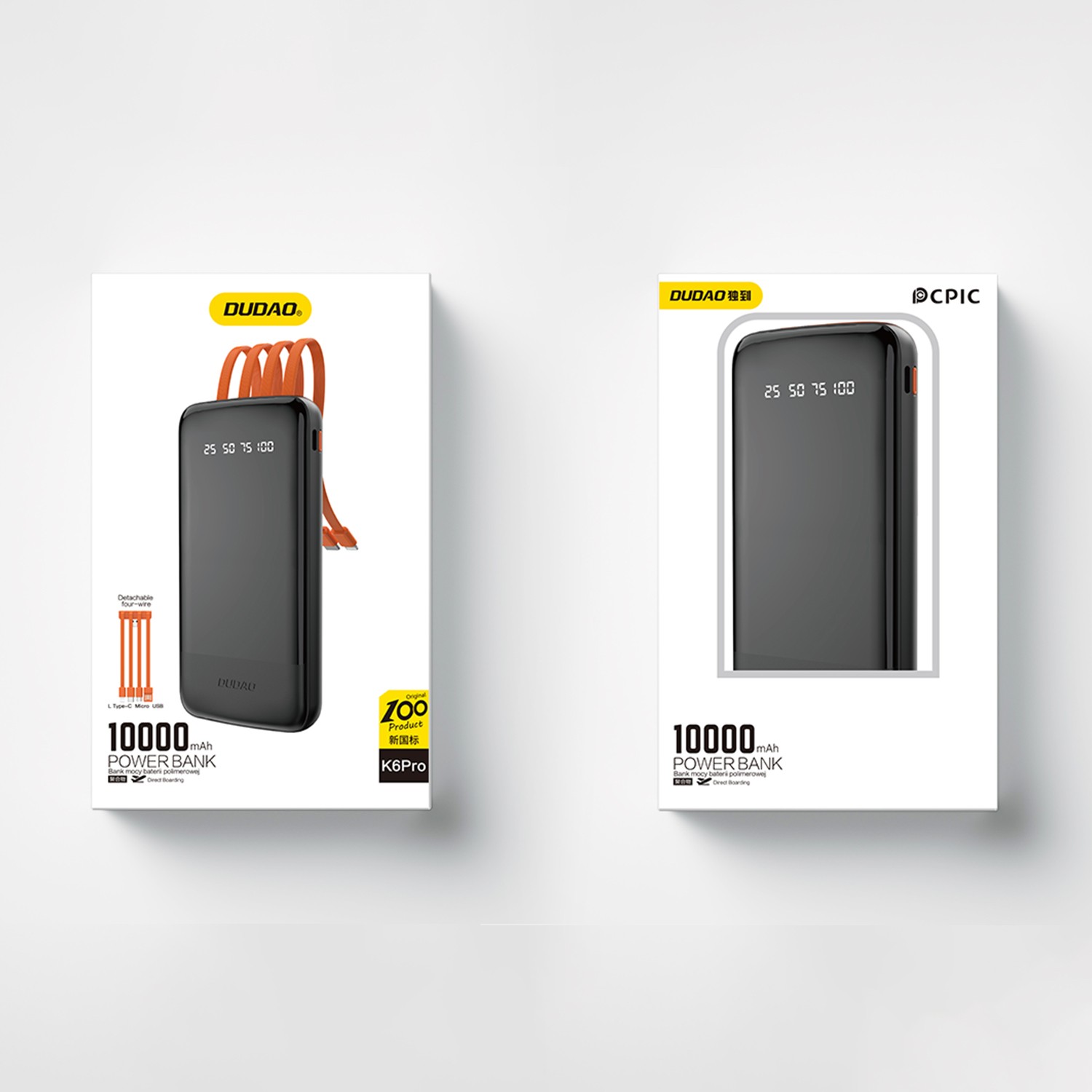 DUDAO K6PRO 10.000mAh Batarya 22.5W Hızlı Şarj Siyah