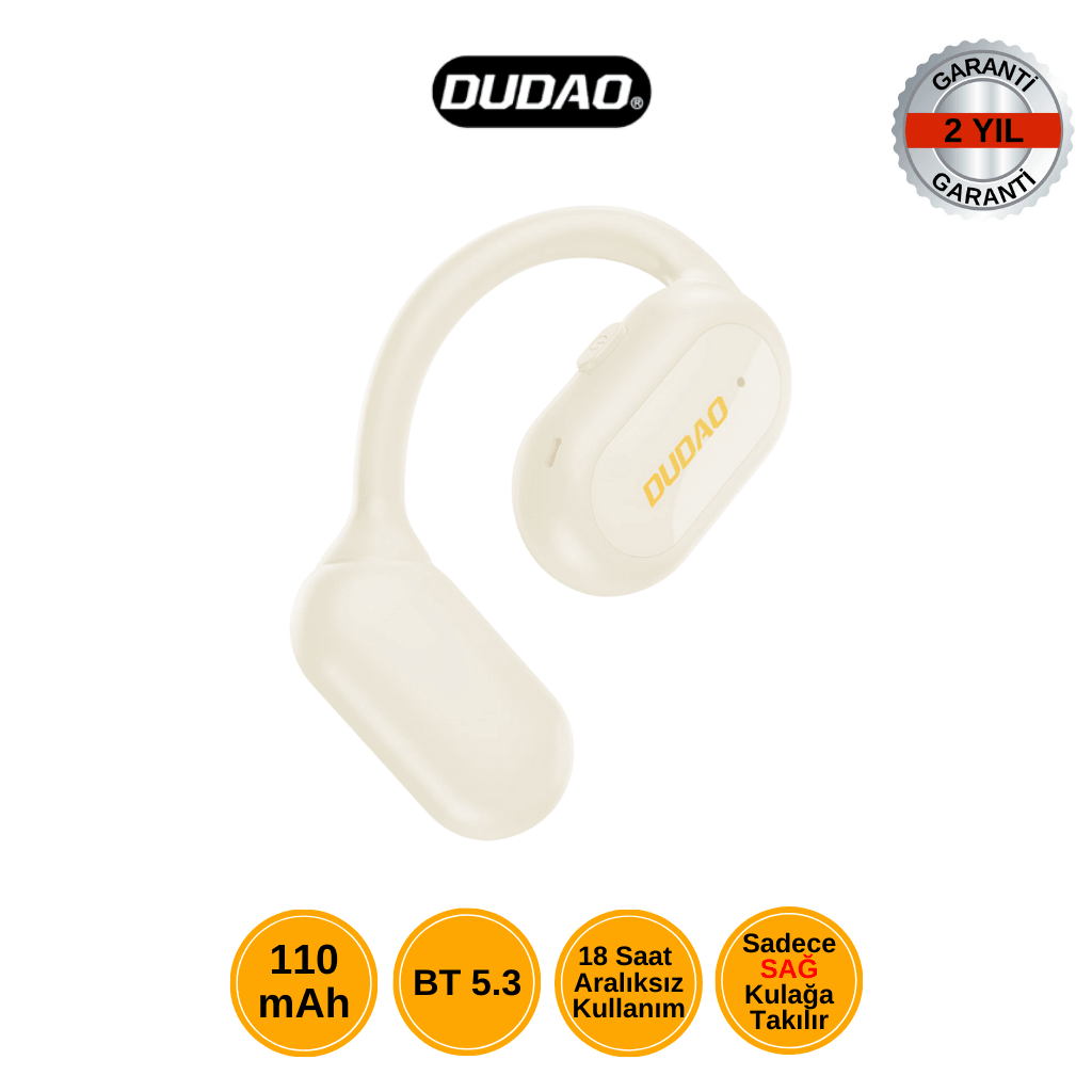 DUDAO U4A Tek ( SAĞ ) Kulak Bluetooth Kulaklık – 18 Saat Kullanım & Hafif Tasarım