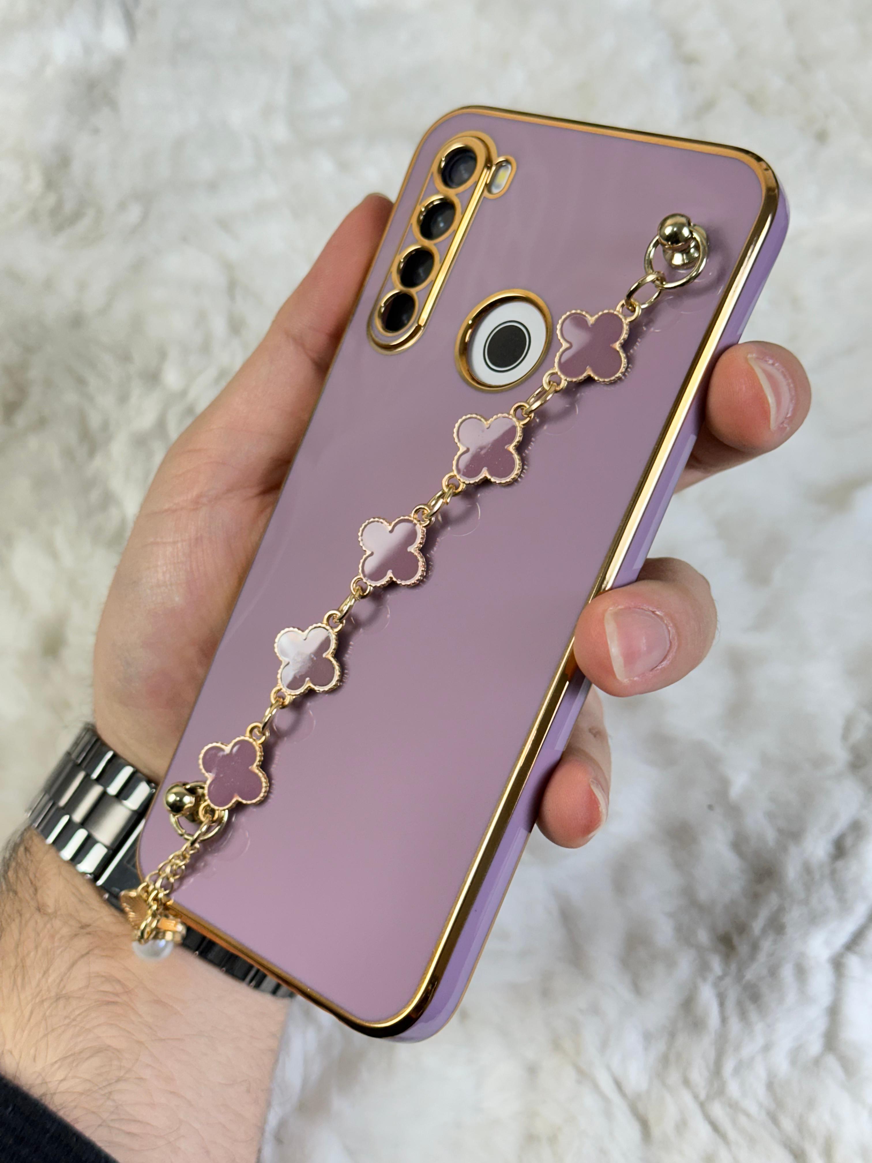 Xiaomi Redmi Note 8 Gold Kenarlı Parlak Kamera Korumalı Elçek Kılıf - WFC