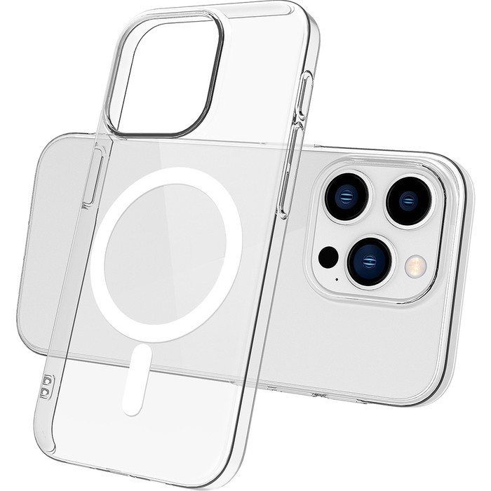 iPhone 15 Pro Max Magsafe Kablosuz Şarj Destekli Şeffaf V-Mags Kılıf