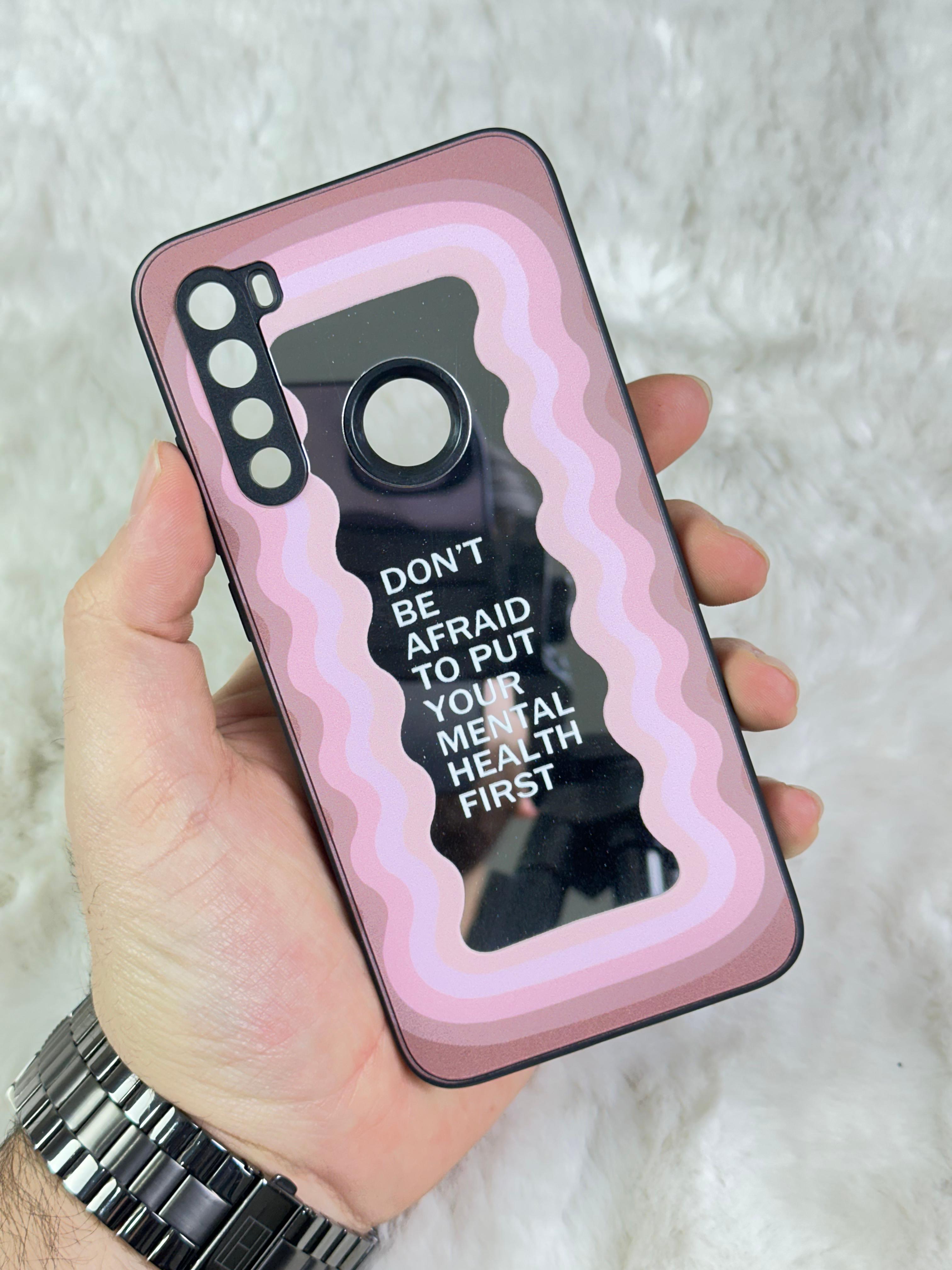 Xiaomi Redmi Note 8 Arkası Aynalı ve Desenli Mirror Kapak  - dont be