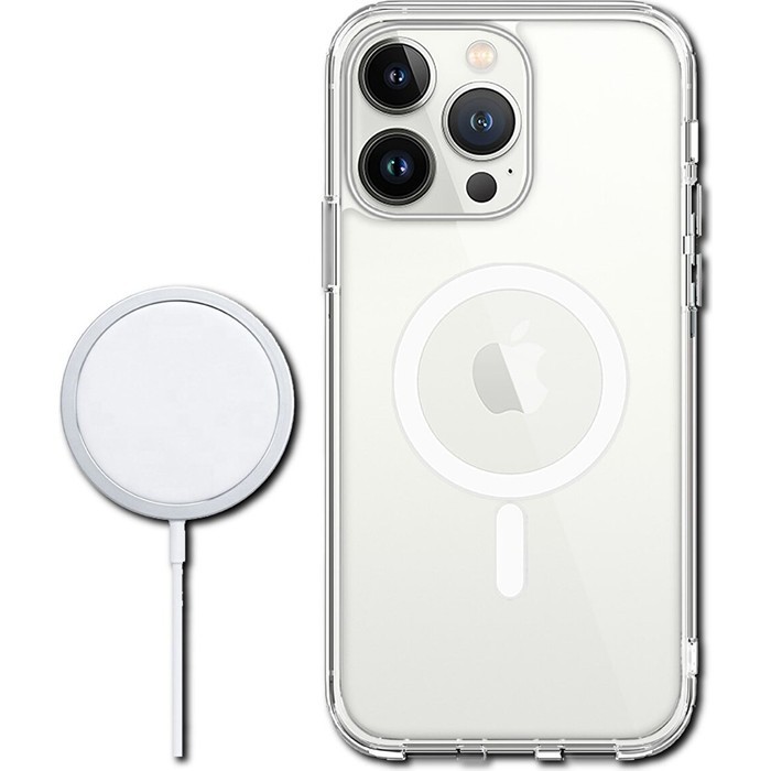 iPhone 12 Pro Max Magsafe Kablosuz Şarj Destekli Şeffaf V-Mags Kılıf