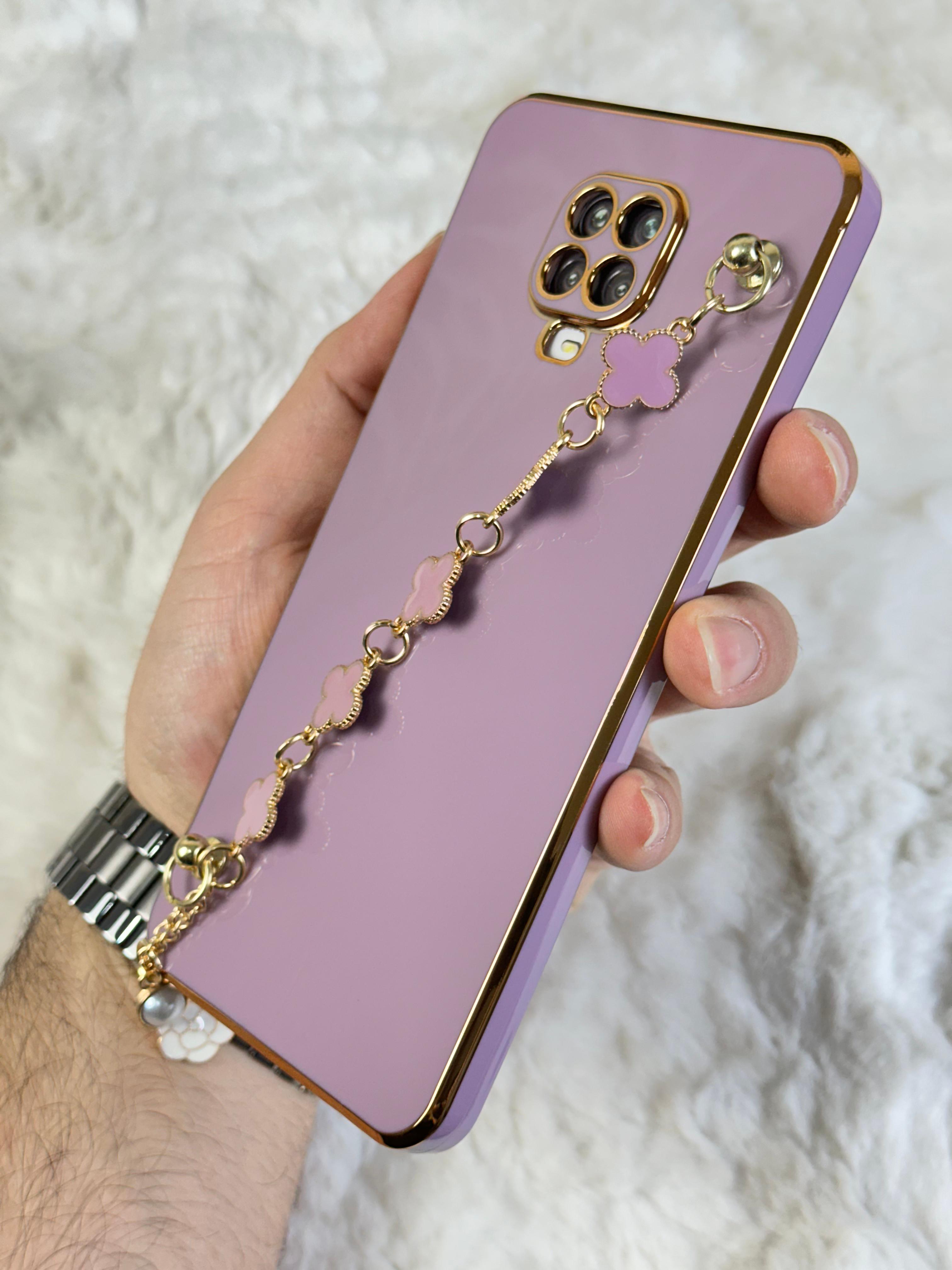 Xiaomi Redmi Note 9 Pro Gold Kenarlı Parlak Kamera Korumalı Elçek Kılıf - WFC