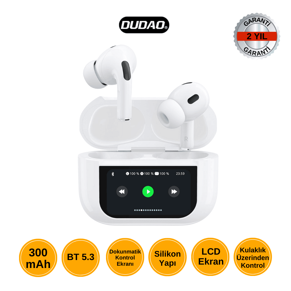 DUDAO U19 Kablosuz Bluetooth Kulaklık – LCD Ekran & Dokunmatik Kontrol Teknolojisi