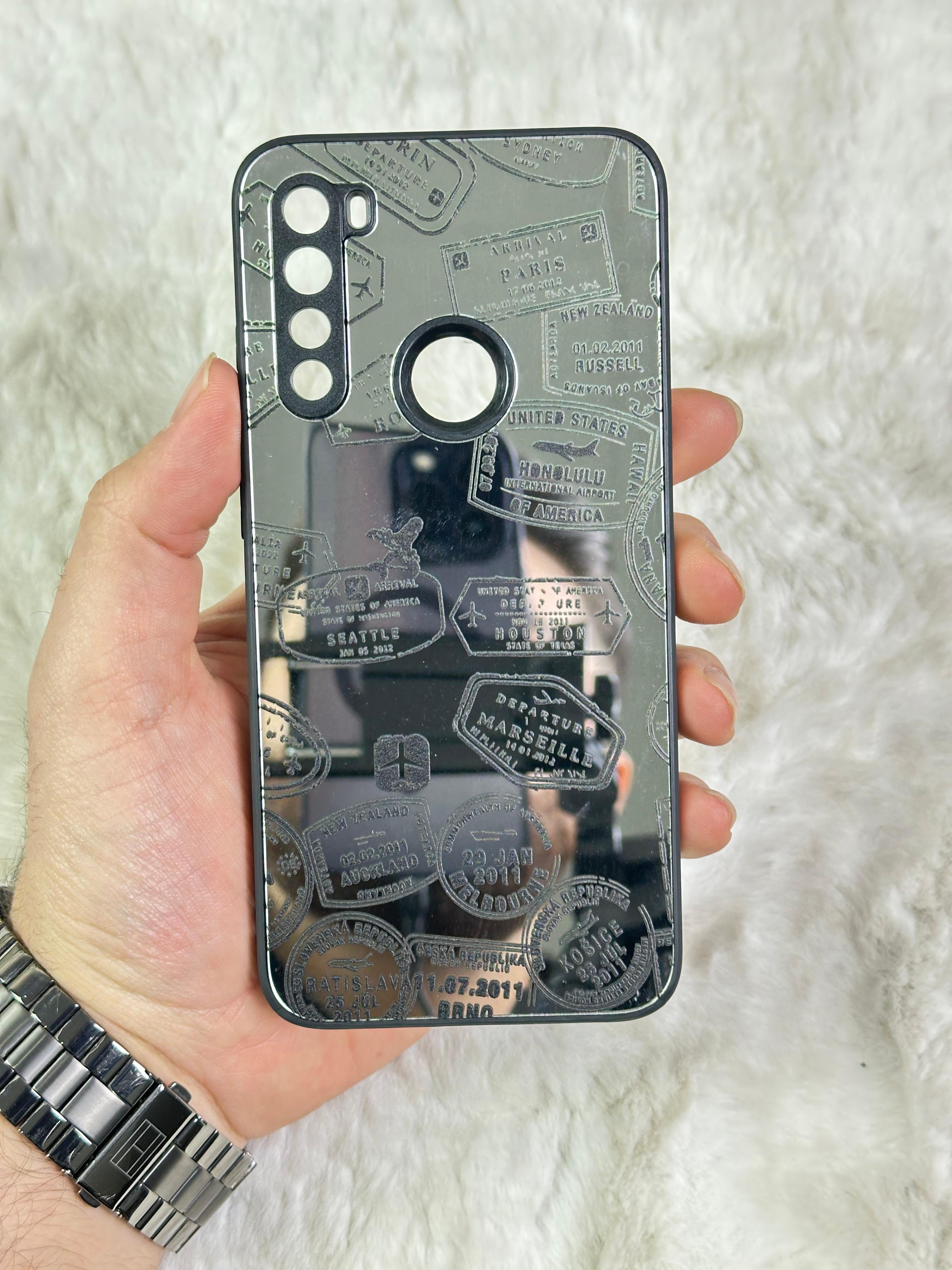 Xiaomi Redmi Note 8 Arkası Aynalı ve Desenli Mirror Kapak  - uçaklı