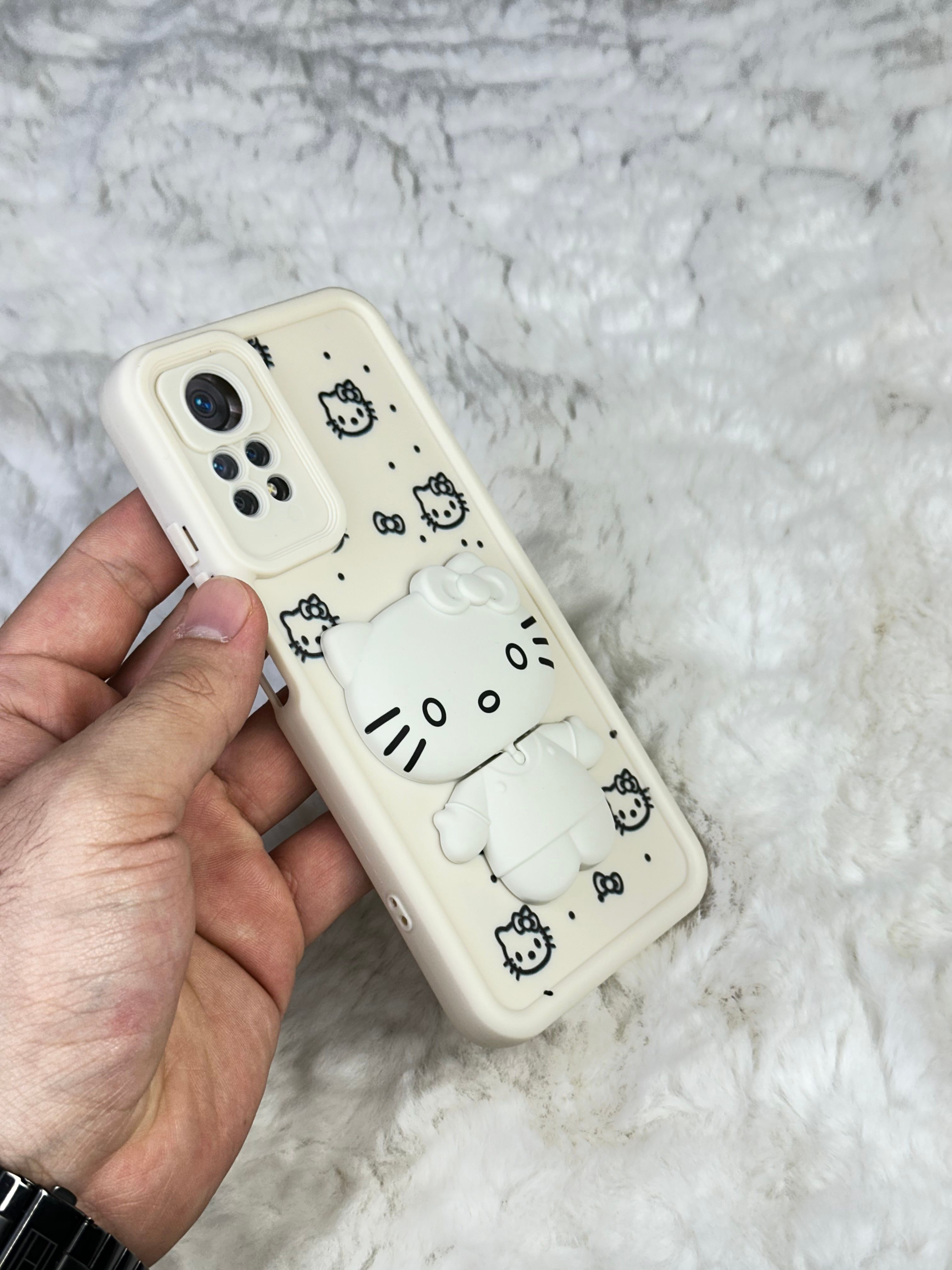 Xiaomi Redmi Note 11 Pro Minimalist Desenli Tatlı Pot Pourri Kılıf - Beyaz Hello Kity