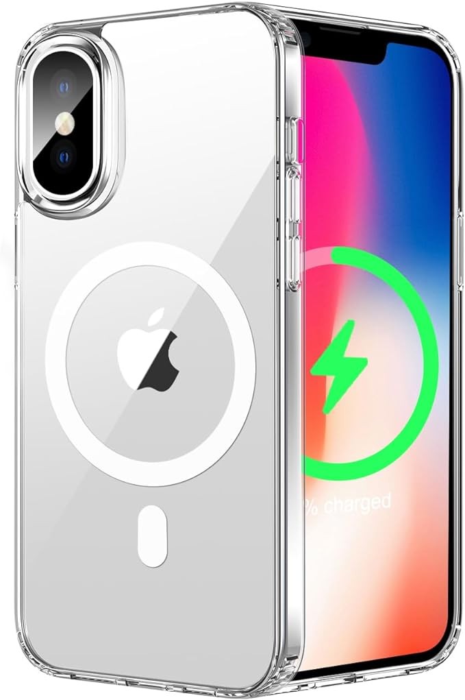 iPhone X Magsafe Kablosuz Şarj Destekli Şeffaf V-Mags Kılıf